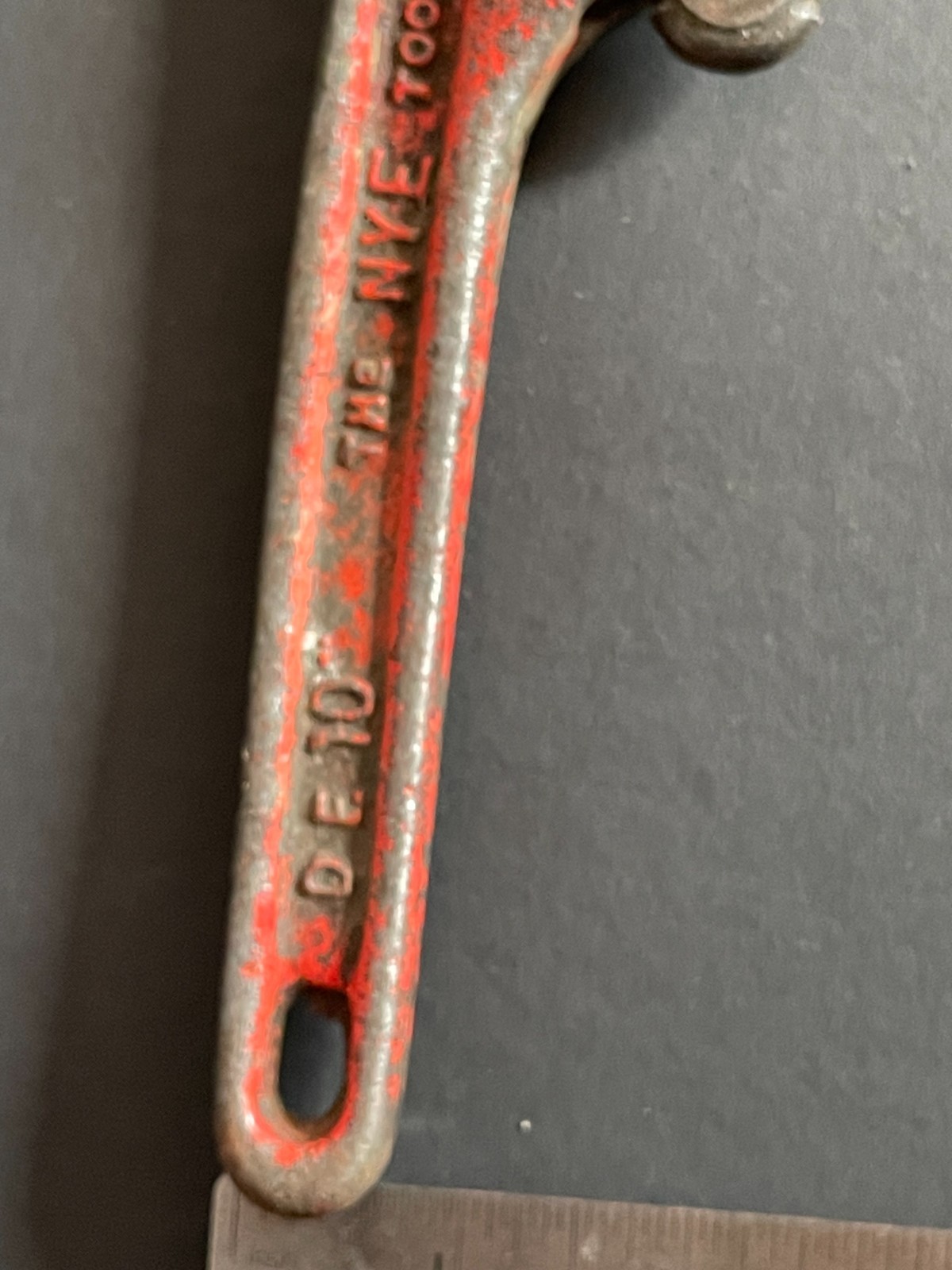 Vintage NYE Tool Company 10″ Pipe Monkey Wrench USA Made NYE Tool Co Chicago, IL