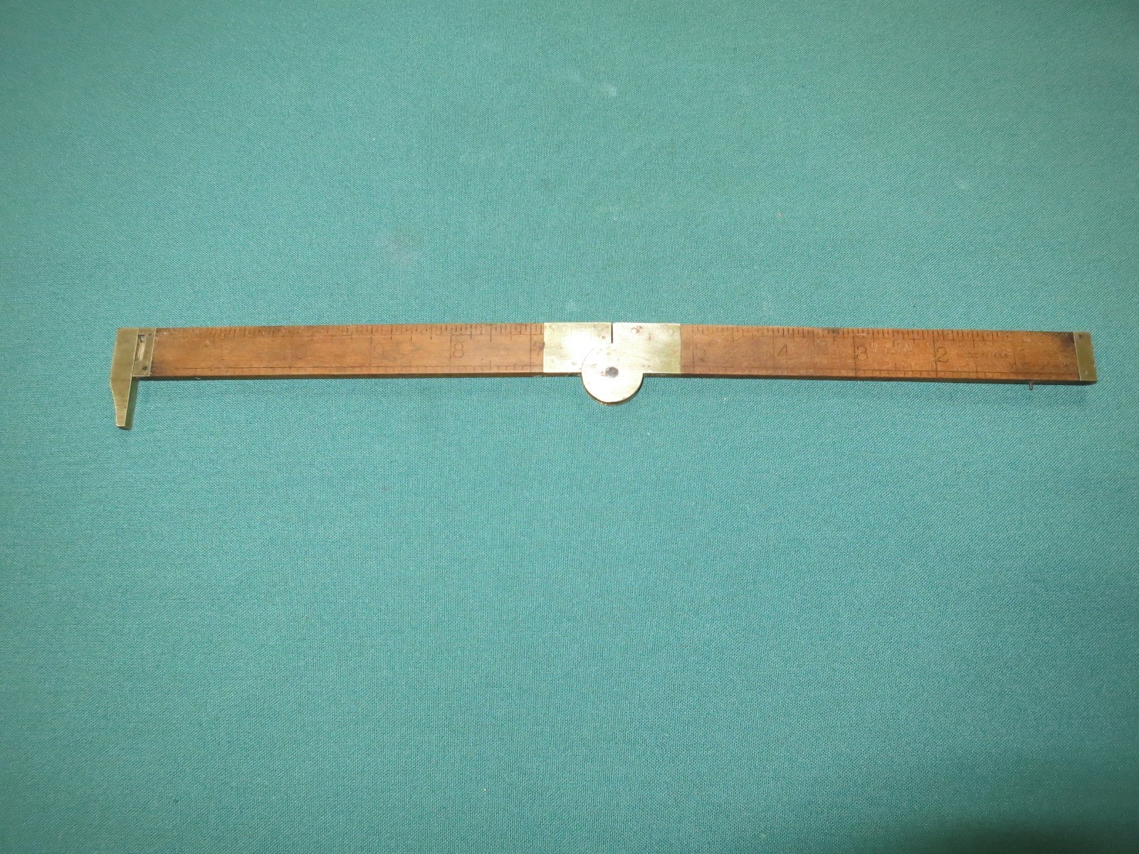 Vintage Stanley No. 36 1/2 L Boxwood Folding Rule Brass Caliper Made In USA