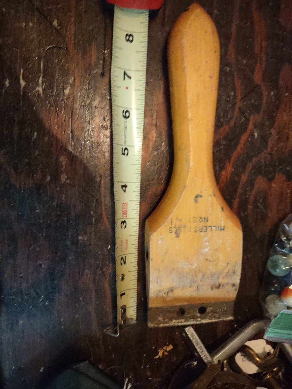 Vintage Miller Falls No. 38 Wooden Handled Scraper 8.5″ Long x 2.5″ Wide
