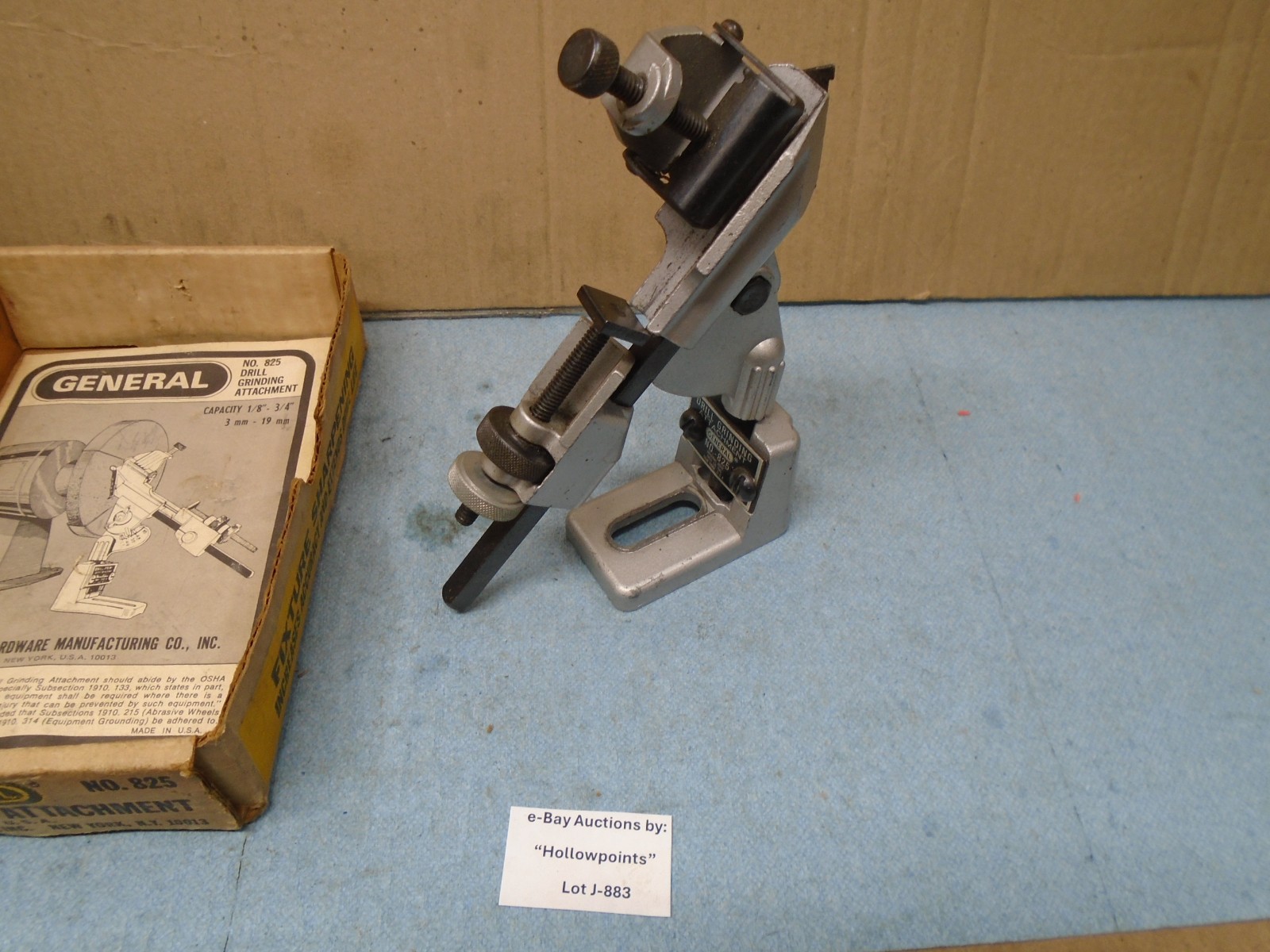 General USA No. 825 Drill Bit Grinding Attachment for 1/8″ to 3/4″ bits J883