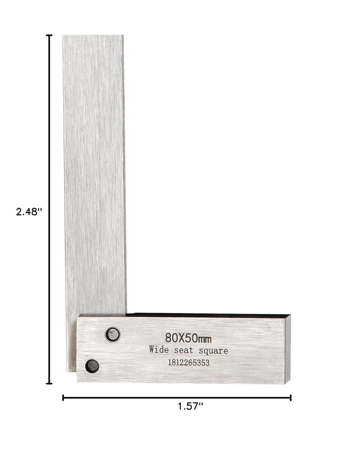 Machinist Square Set Engineer Precision Mini Wide Base 90 Degree Right Silver