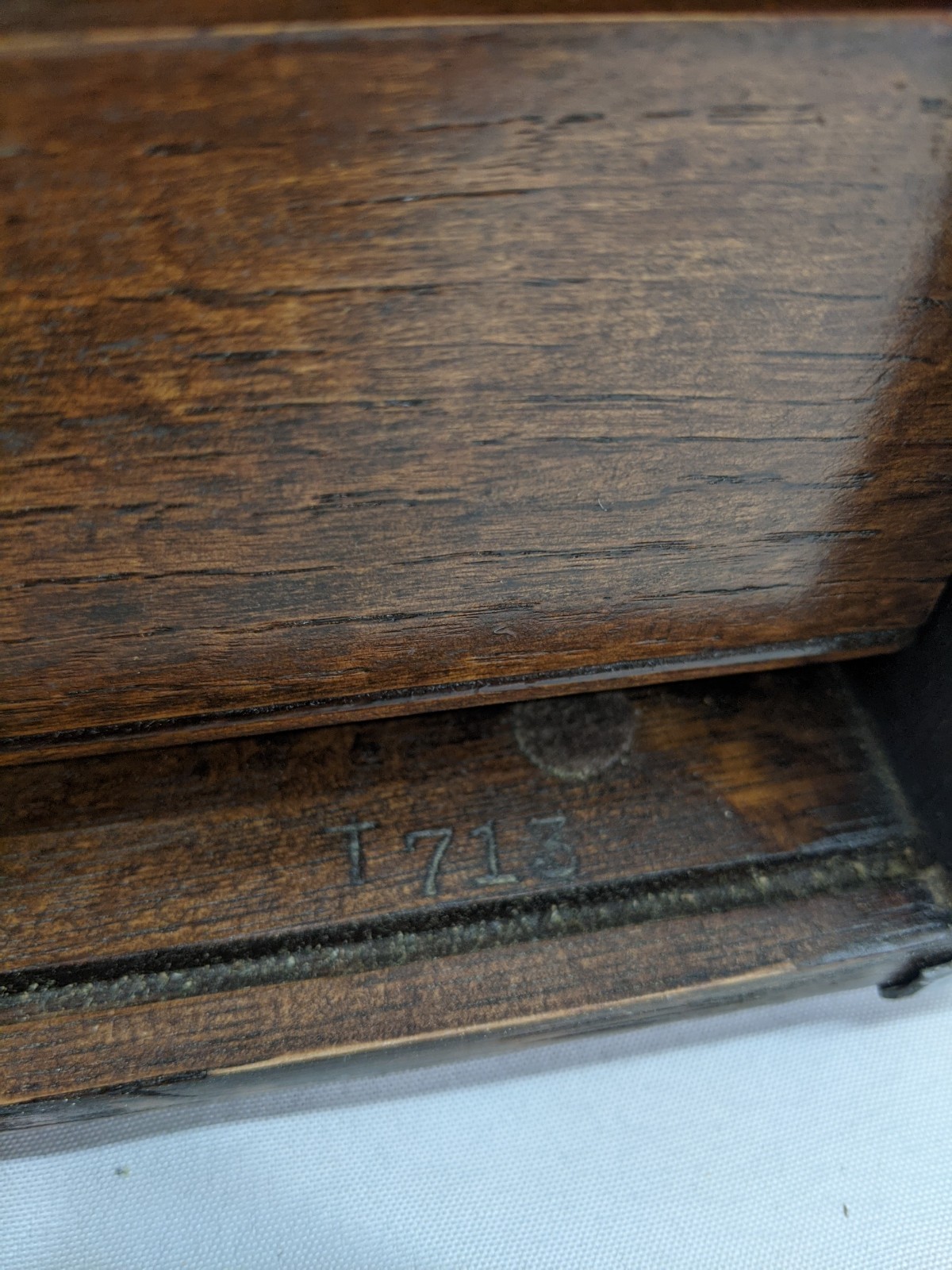 Antique Union Model B-20 7 Drawer Wooden Oak Toolbox Chest With Key