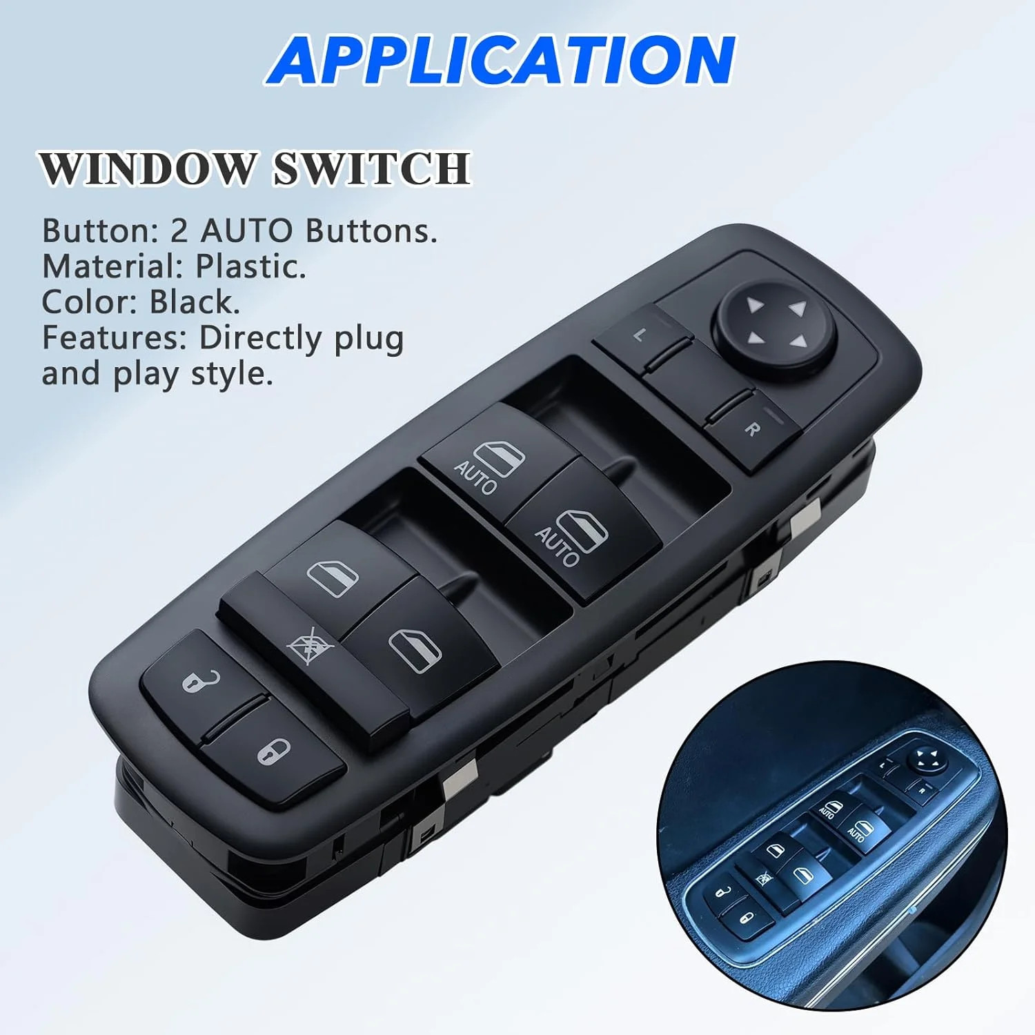 Driver Side Master Power Window Switch for 2011-2019 Dodge Charger, for 2011-202