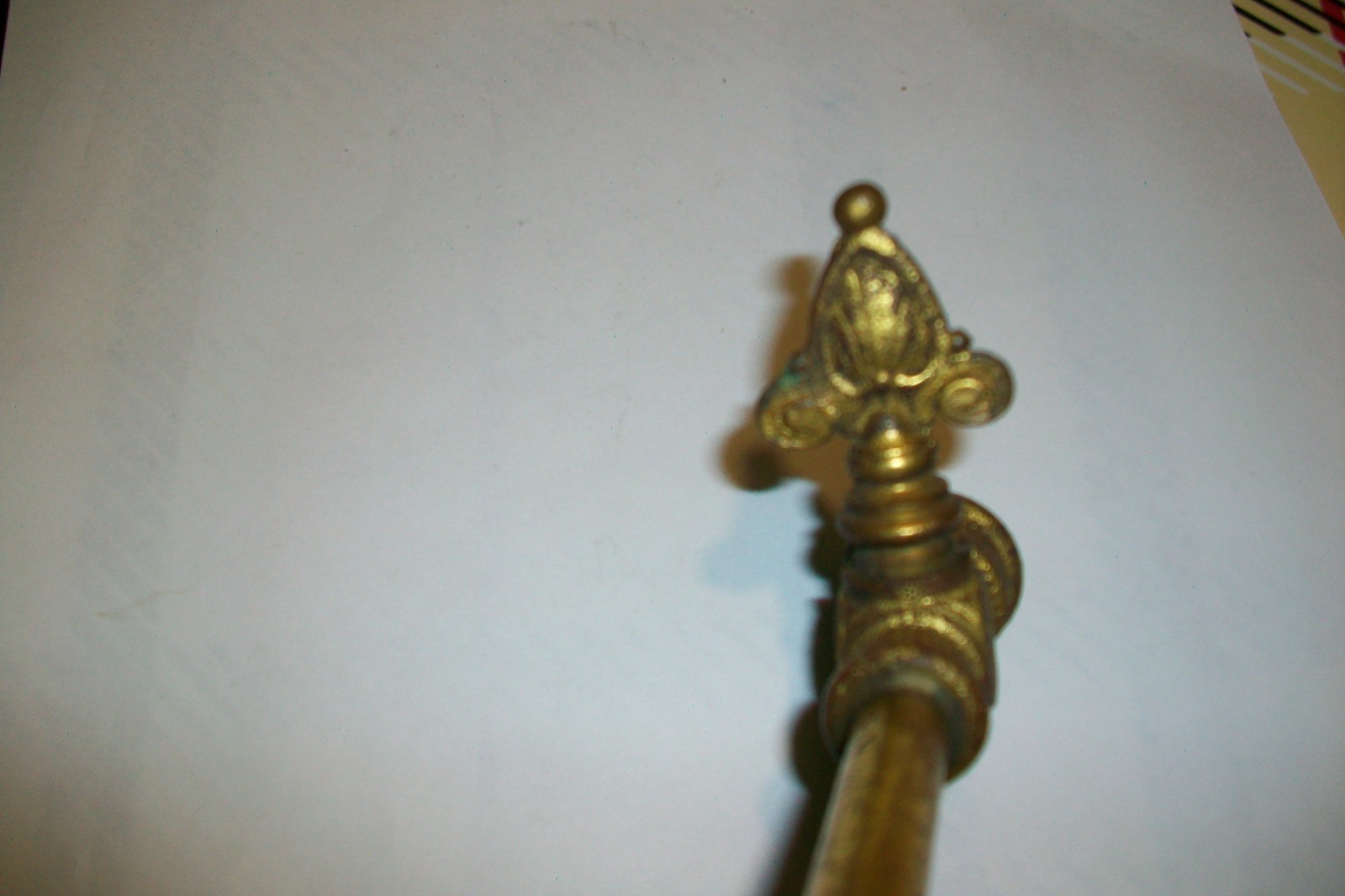 Antique vintage brass ornate gas shut off line valve.
