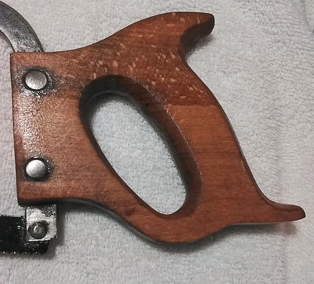 HALLENG 14″ METAL BLADE WOOD HANDLE VINTAGE HACKSAW FRAME 18-1/2″ OAL USA 🇺🇸