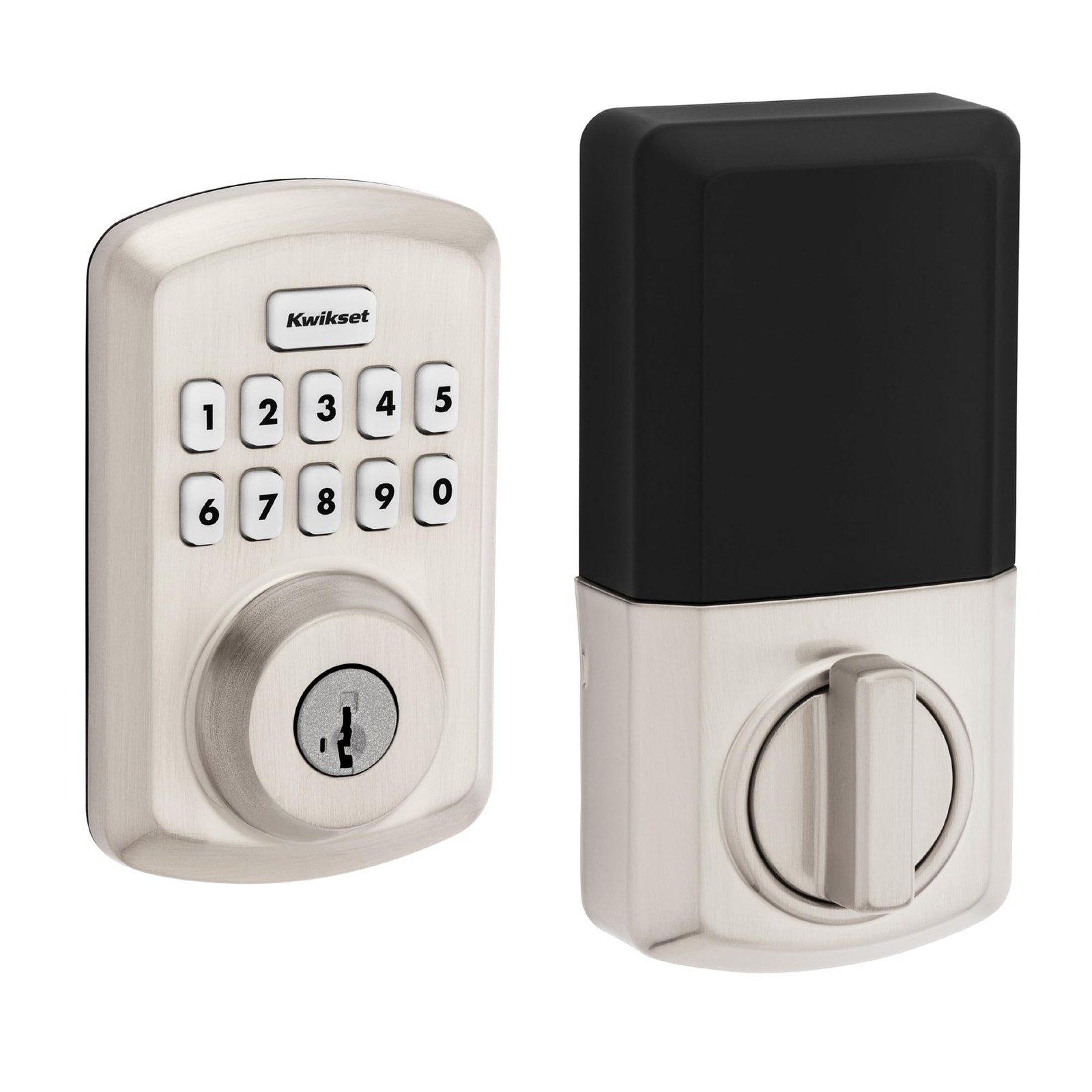 Kwikset Powerbolt 250 10-Button Keypad Satin Transitional, Nickel