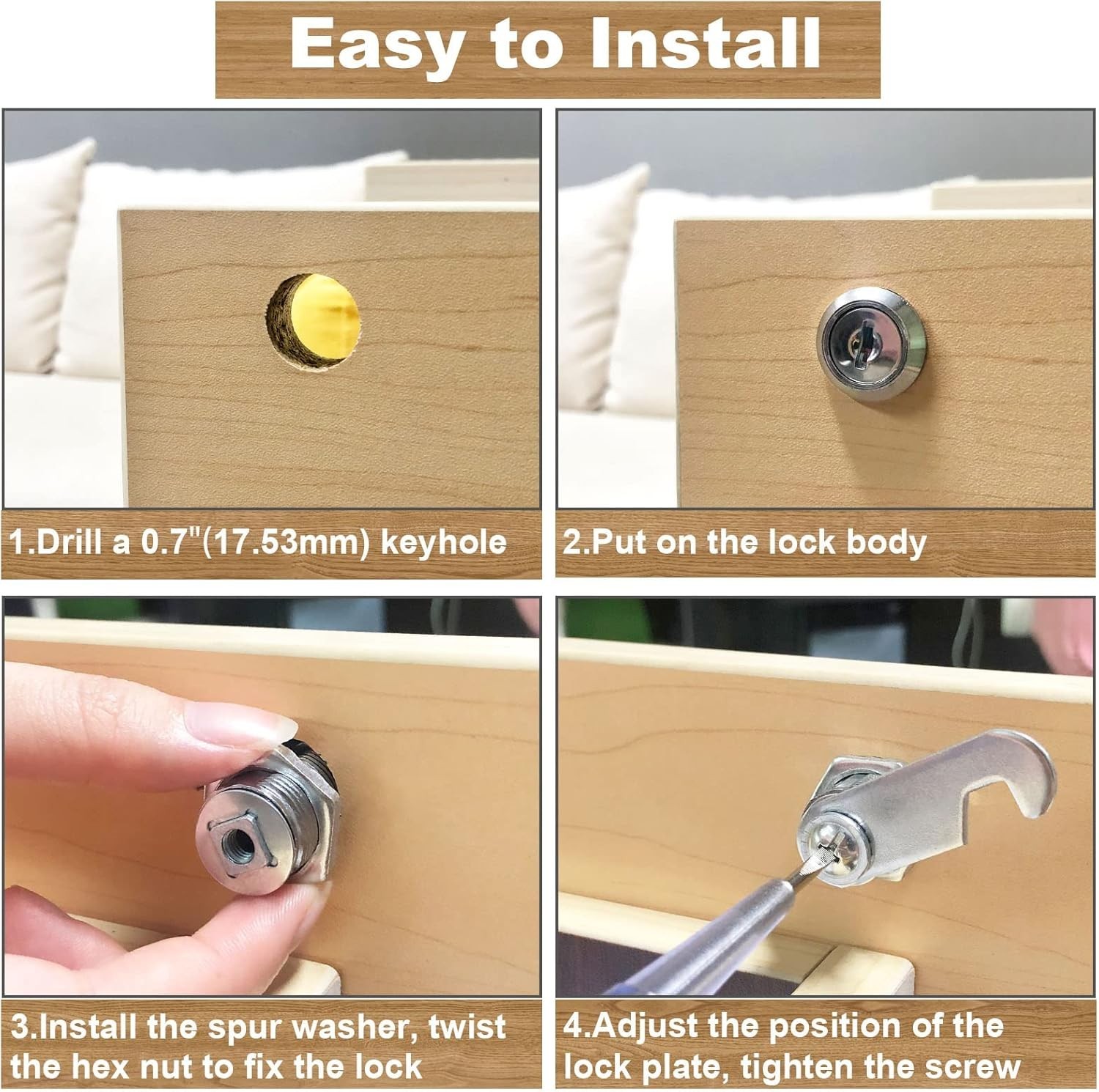 Waterproof 1-1/8″ Tubular Lock with Two Keys – Easy Installation for Safety
