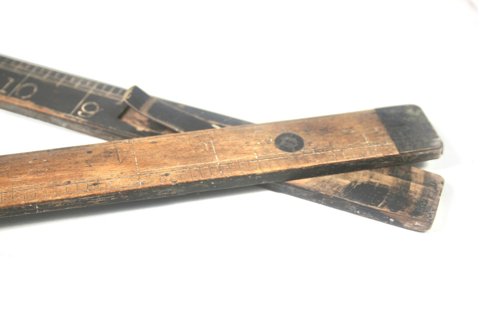 Vintage Stanley Long Two-Fold Beechwood Rule c1930s–1950s Solid Brass UK British