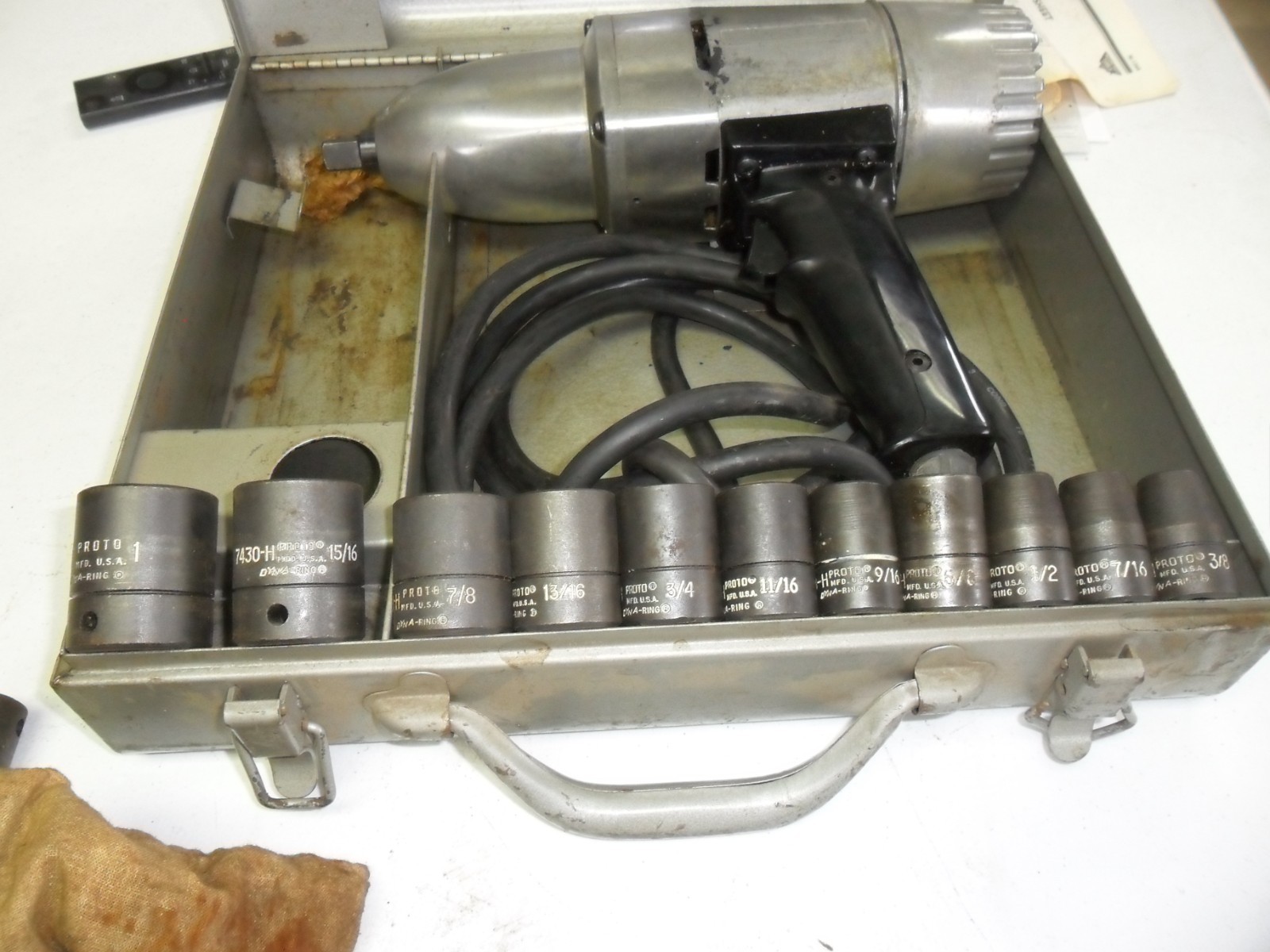 Vintage Millers Falls gw668 Electric Impact Wrench 1/2″ Drive with proto socket