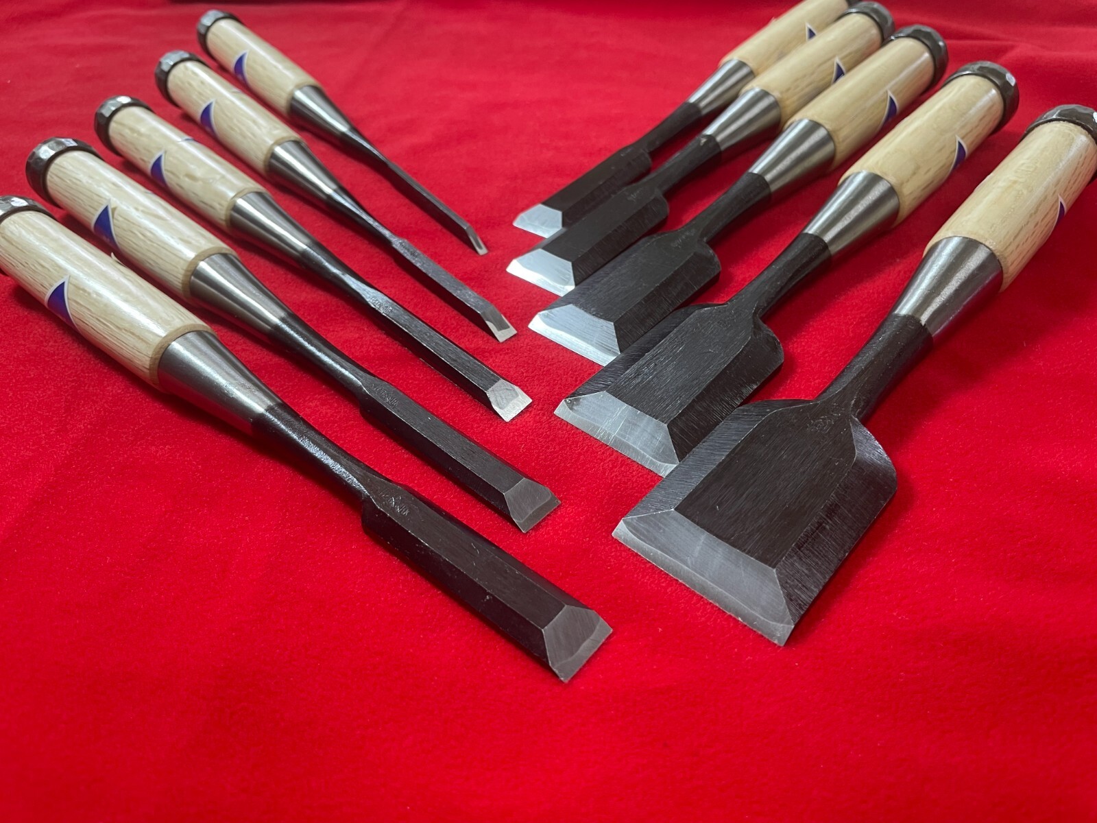 Japanese chisel Oire nomi bench chisel Musou-ken Set of 10 White Steel #2