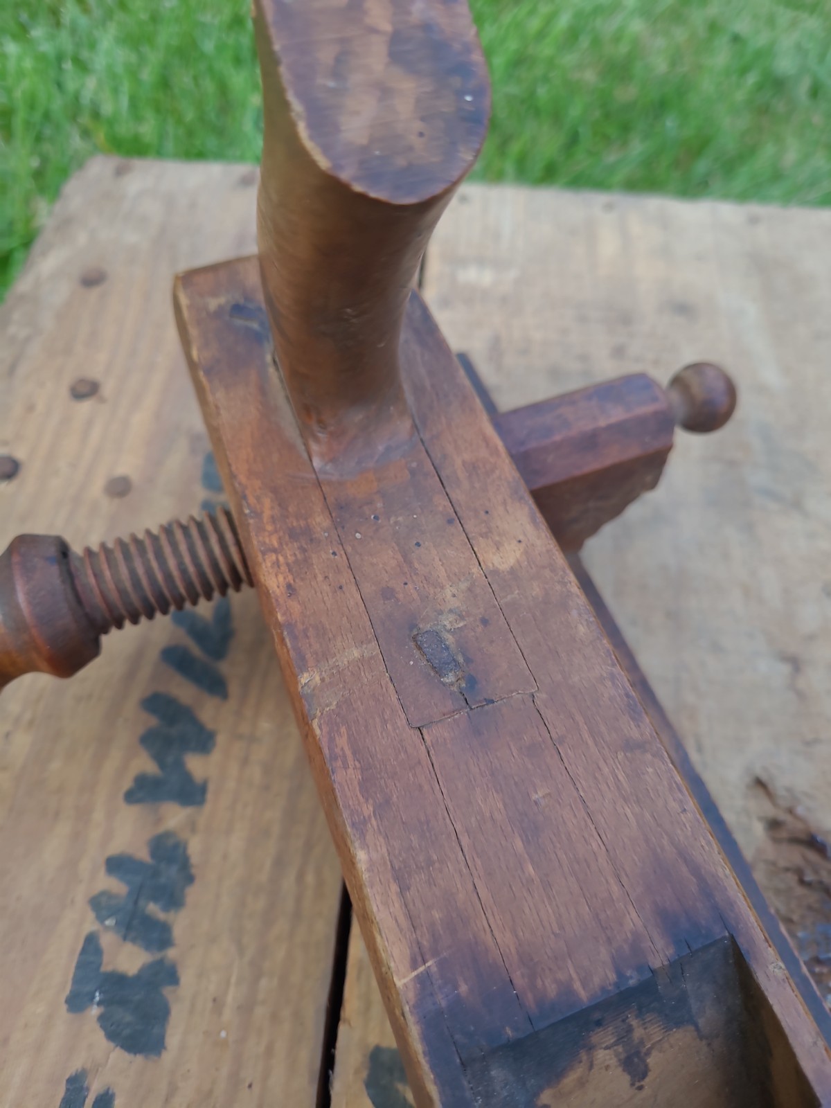 Antique A Howland & Co Auburn NY Wood Screw Arm Plow Plane Parts Display Only