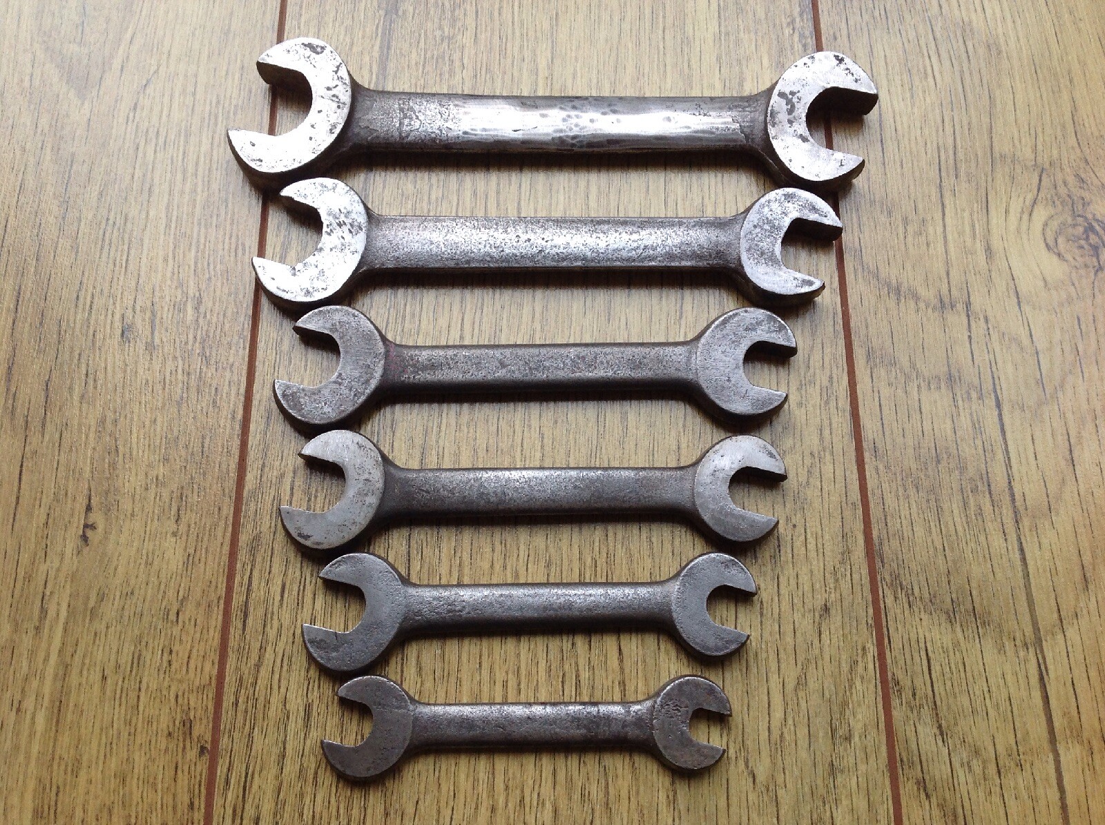 6 vintage Reform Whitworth Open Ended Spanners 9/16″ To 1/8″W.