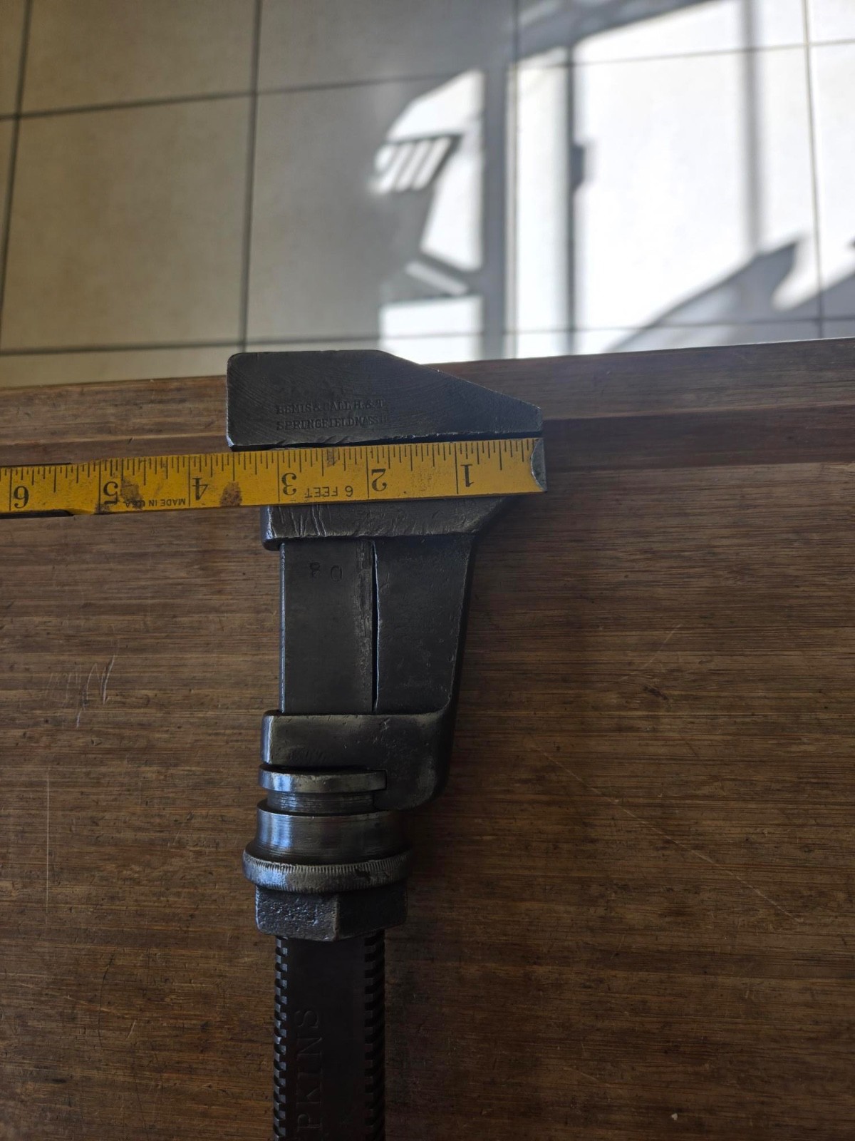 Antique BEMIS & CALL Co H&T Co Pipe Wrench USA