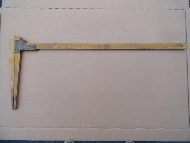 Fabian Saw Log Caliper 4 ft w/ Part Original Paper Label Anitque Maine Logging