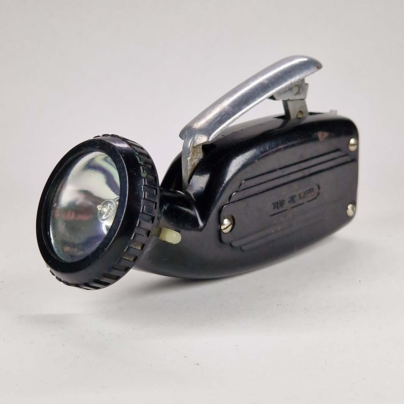 Vintage Soviet Flashlight ZIP B-44 Zhuchok Dynamo Hand Lamp Lantern USSR 1970s