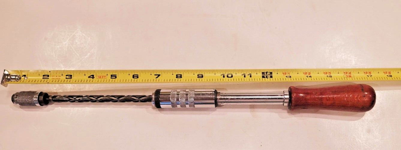 Craftsman West Germany Vintage Push Drill Driver Wood Handle Great Condition