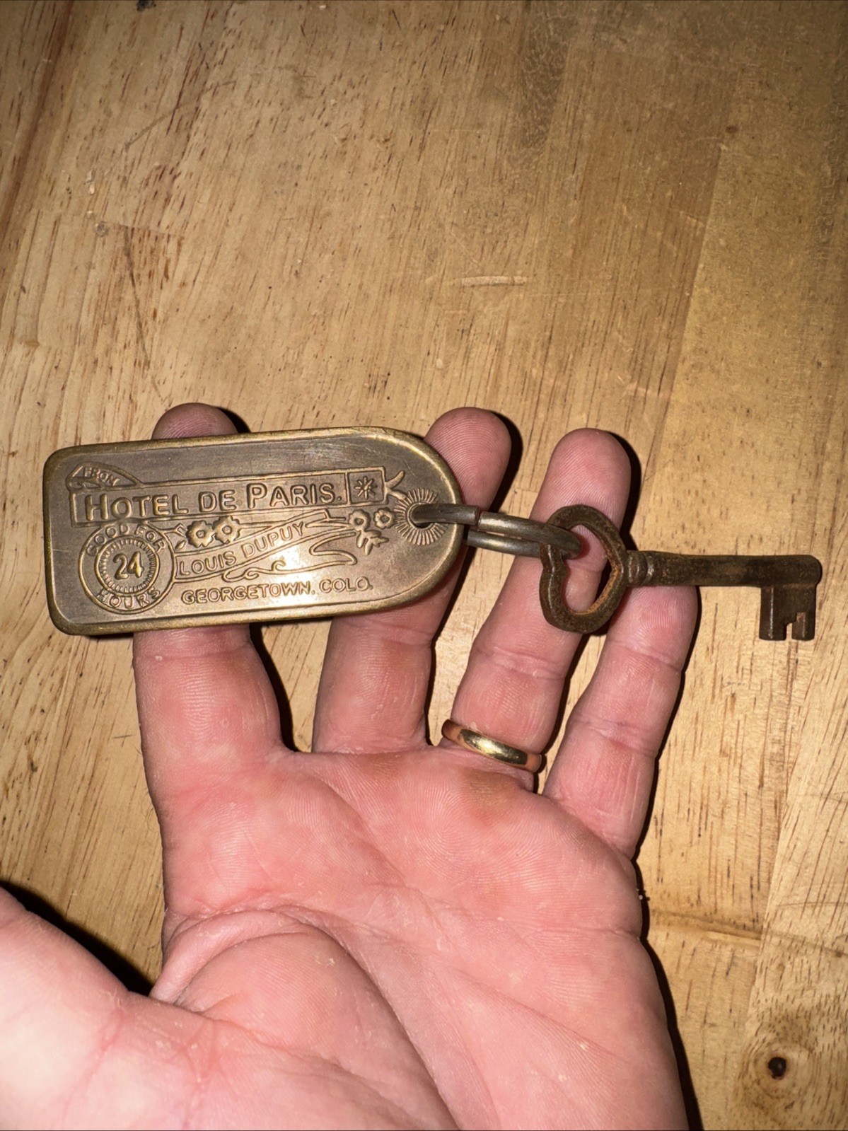 Heart Key Brass Tag Victorian Skeleton Set Brothel Western Colorado Cowboy NSFW