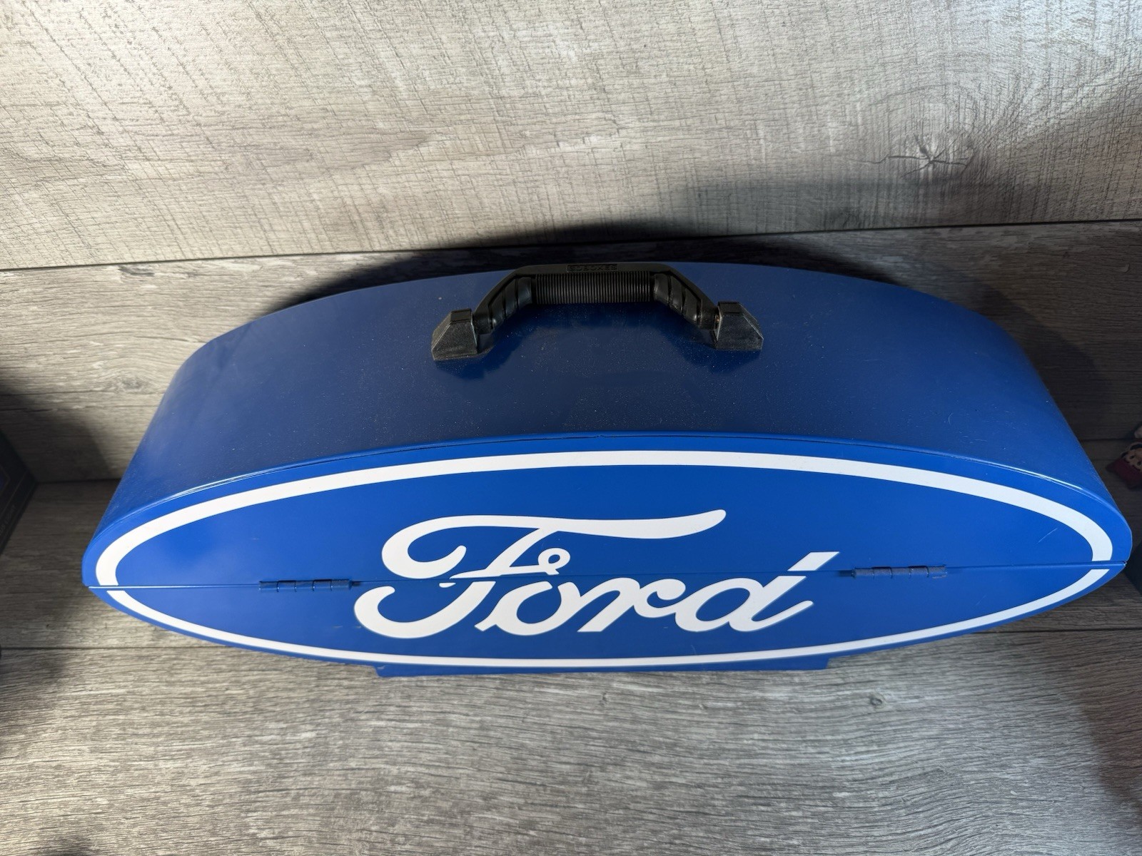 GoBoxes Ford Motor Logo Steel Tool Box Display 23-1/2” x 9″ X 6″ F1000V Blue