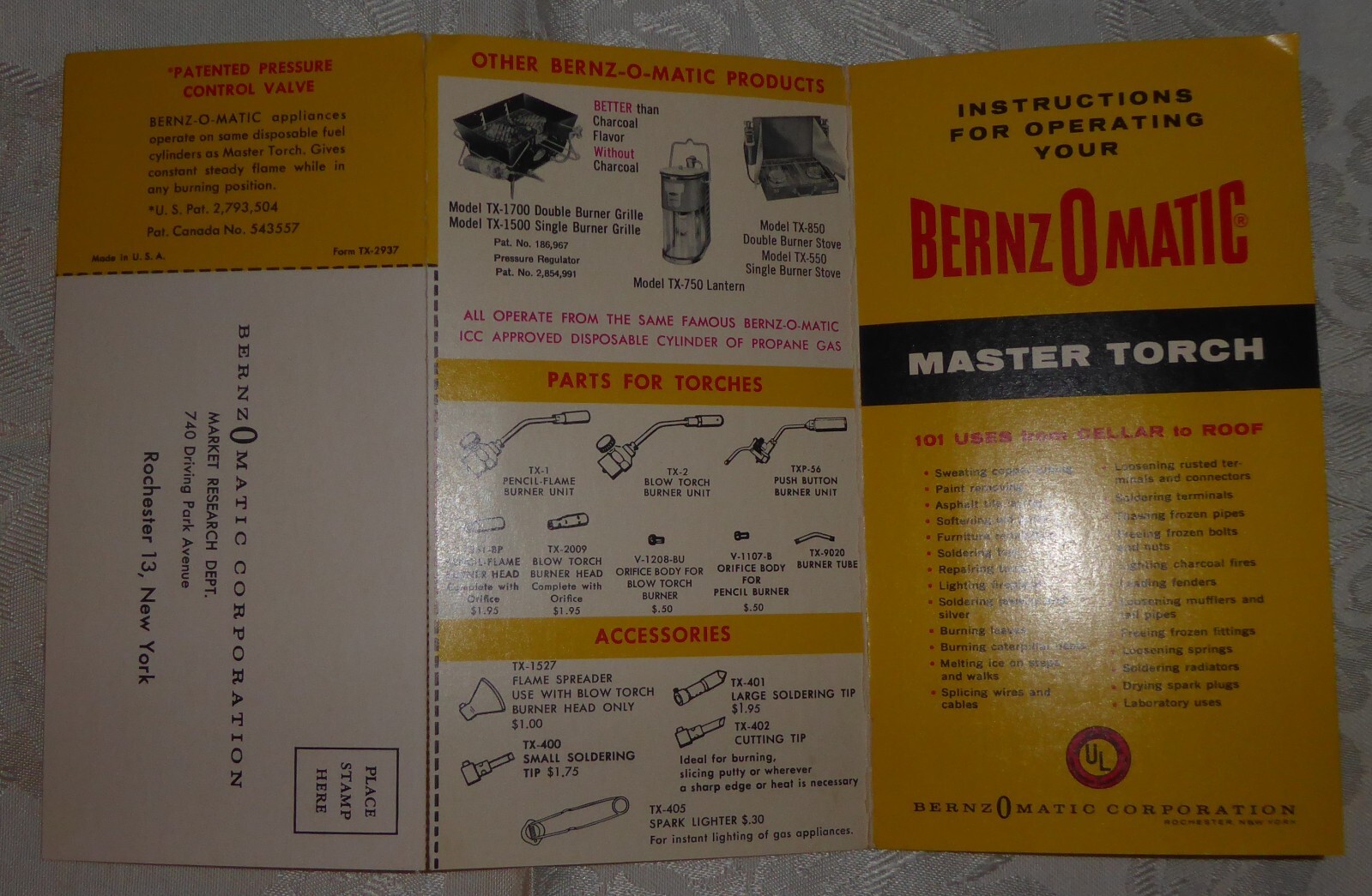 Vintage 1960s Pamphlet for a Benz-o-matic Torch