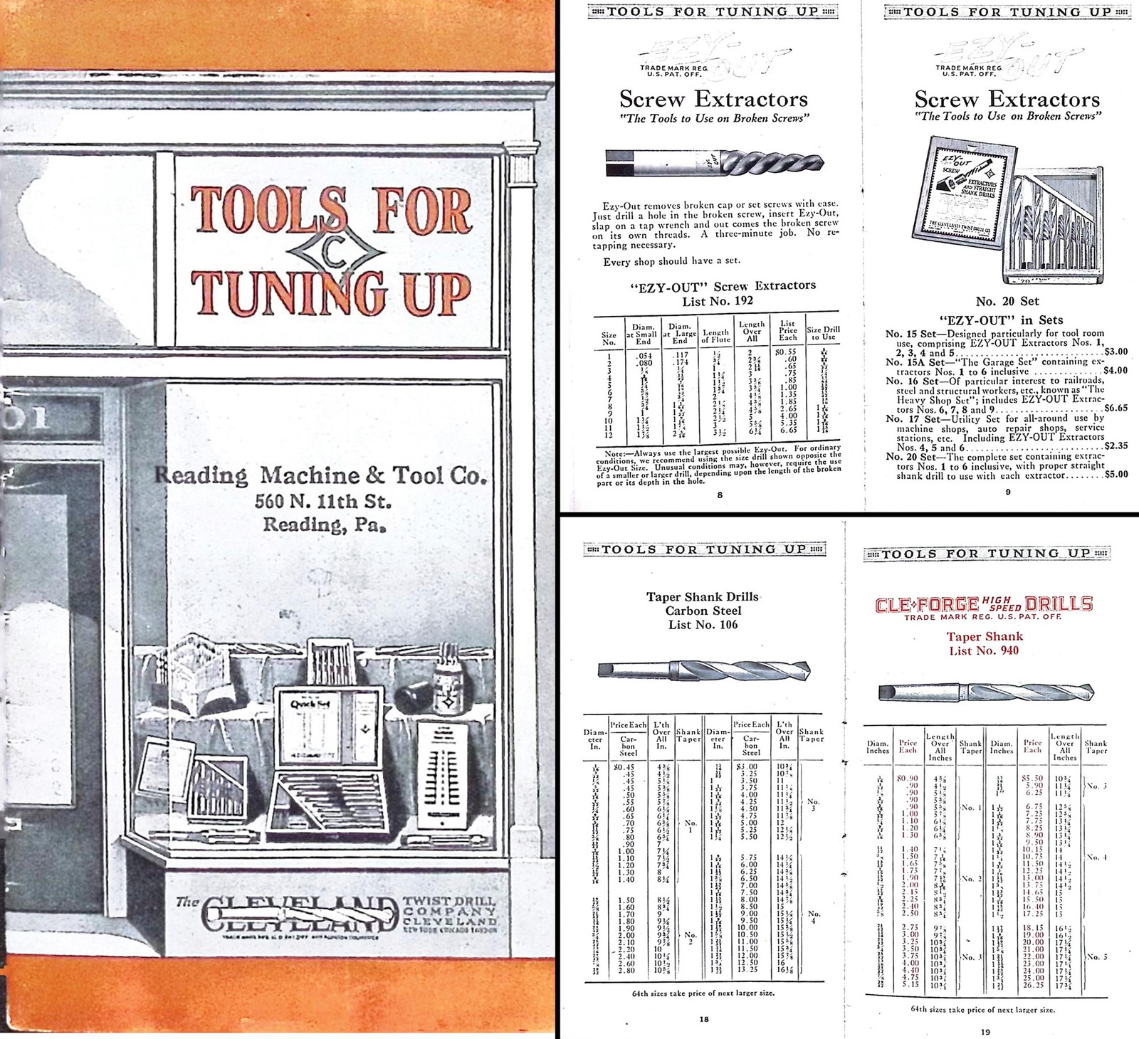 Orig. Cleveland Twist Drill Co. “Tools for Tuning Up” Catalogue – mjdtoolparts