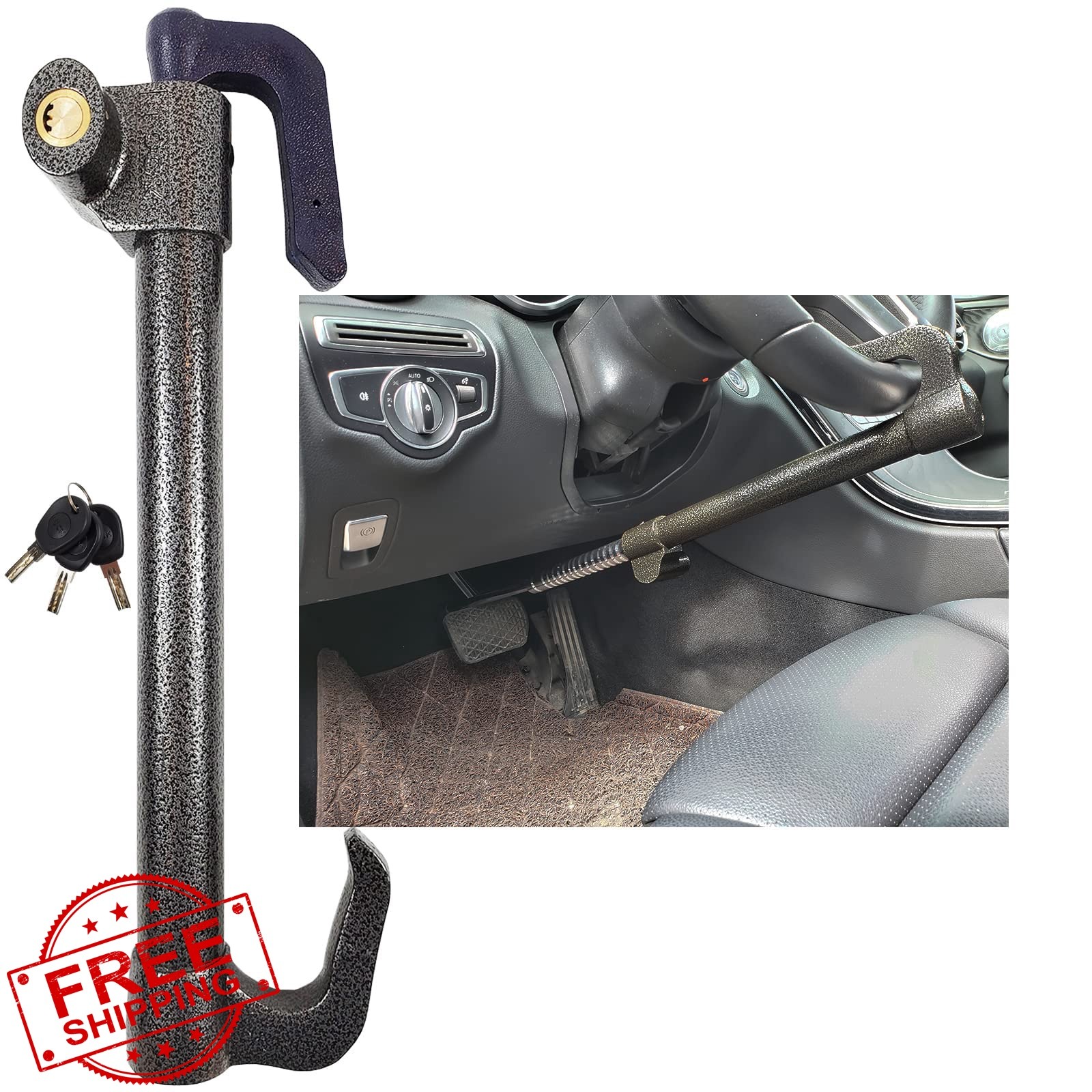 Esploratori Black Steering Wheel Lock 33.5in