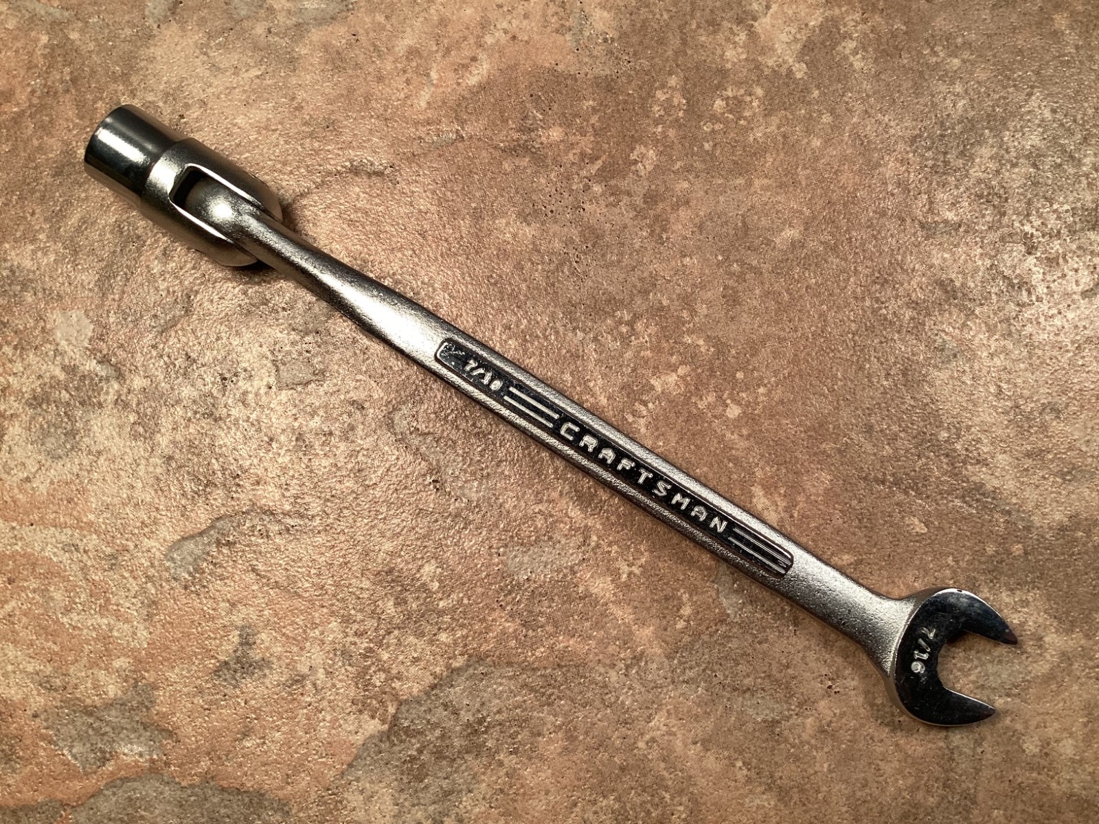 Vintage Craftsman Combination Flex Head Wrench =V= NOS 12-Point 7/16″ Forged USA