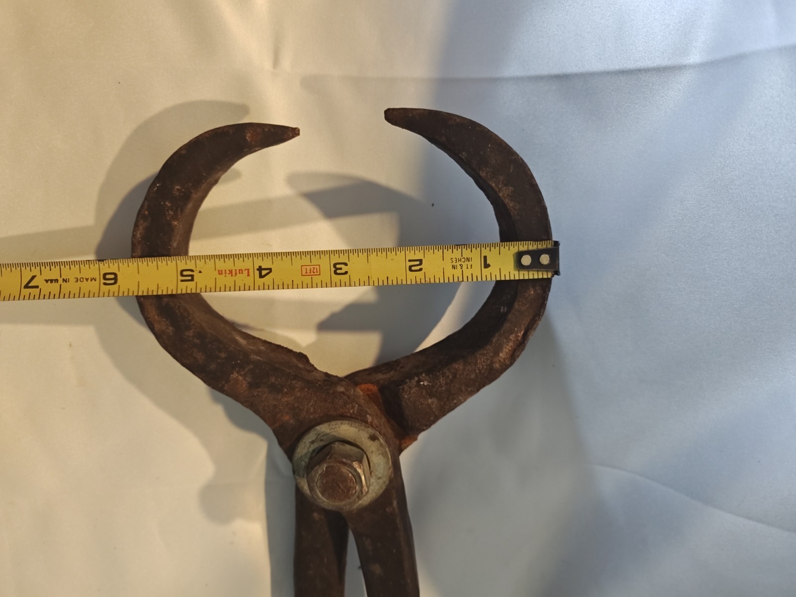 Huge Blacksmith/Foundry Crucible Tongs Heavy Hand Made Antique Primitive Tool