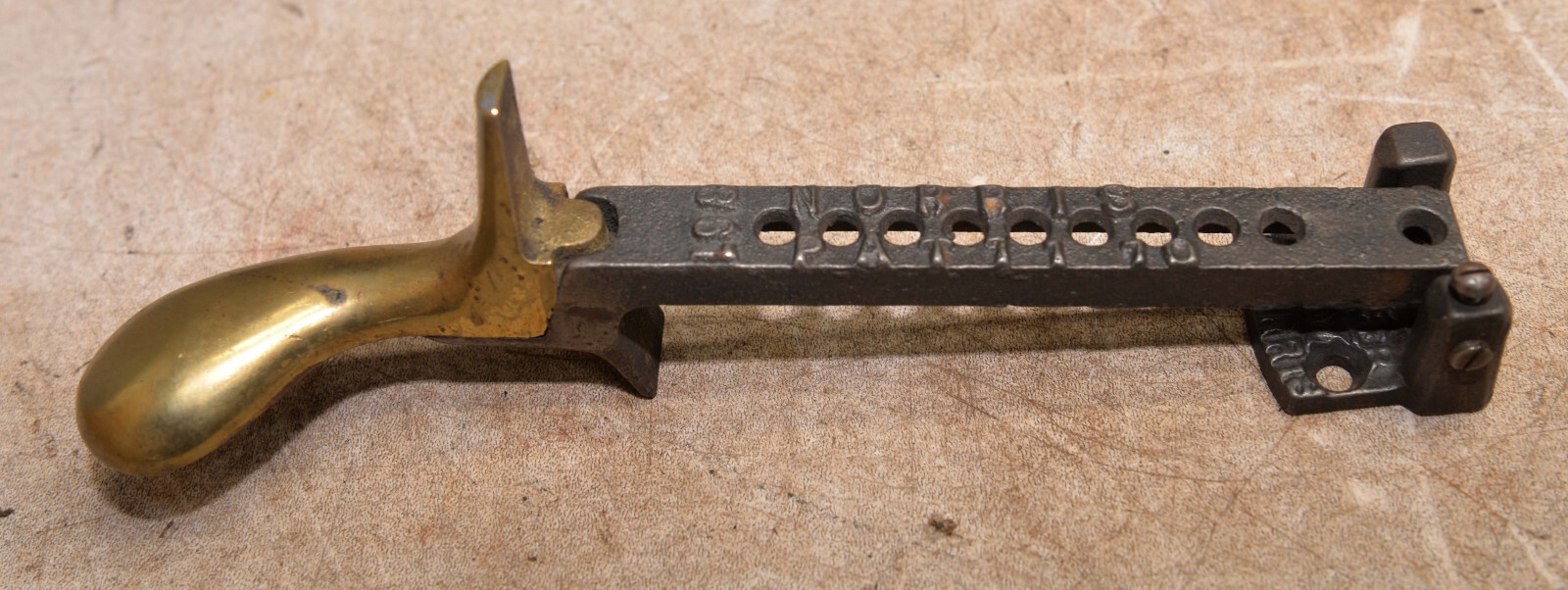 Super rare Norris Patent 1 date 1870 & 1890 brass cast iron plane adjuster tool
