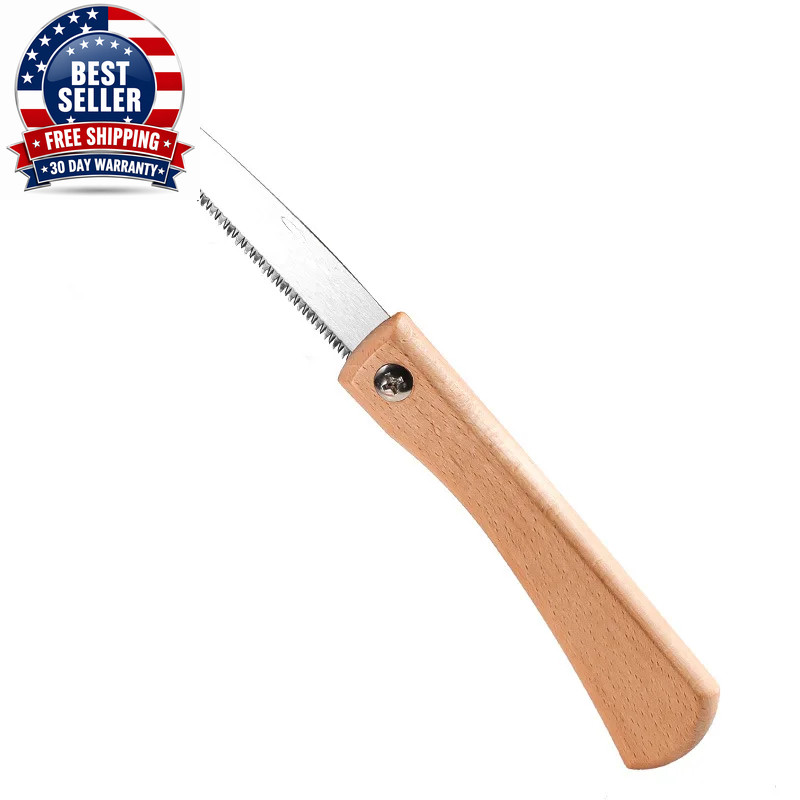 Folding Mini Hand Saw Non-Slip Wooden Handle Pull Foldable Saw Flush Cut Trim Sa
