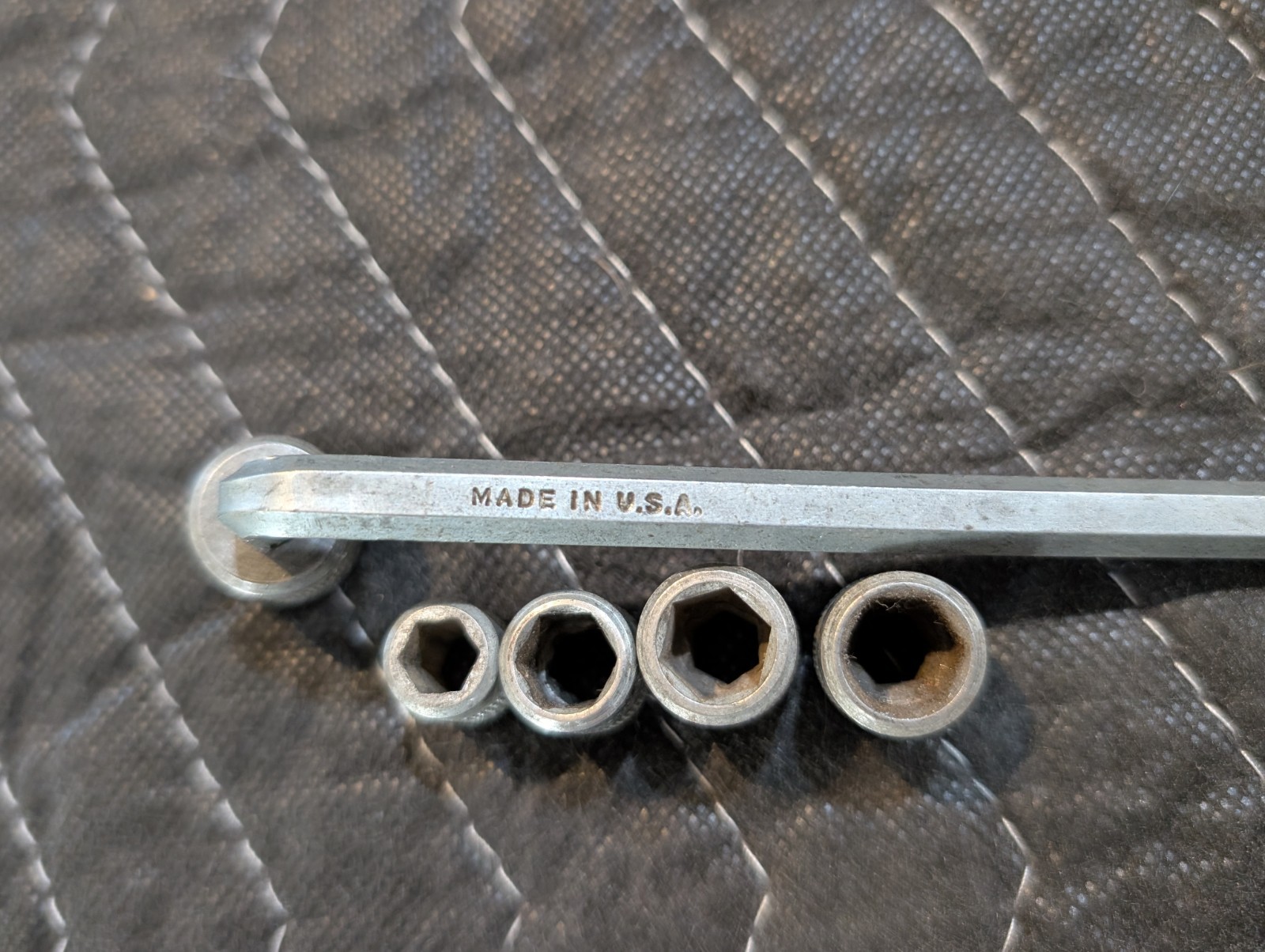 Vintage Hex Drive Socket Wrench Set SAE, USA MADE.