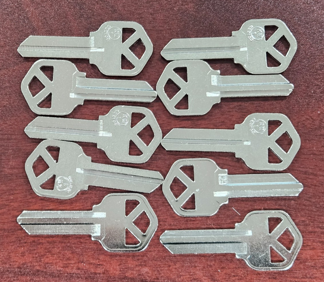NEW 10 Pack Kwikset Type KW-1 House Key Blanks Nickel for Apartment Realtors etc