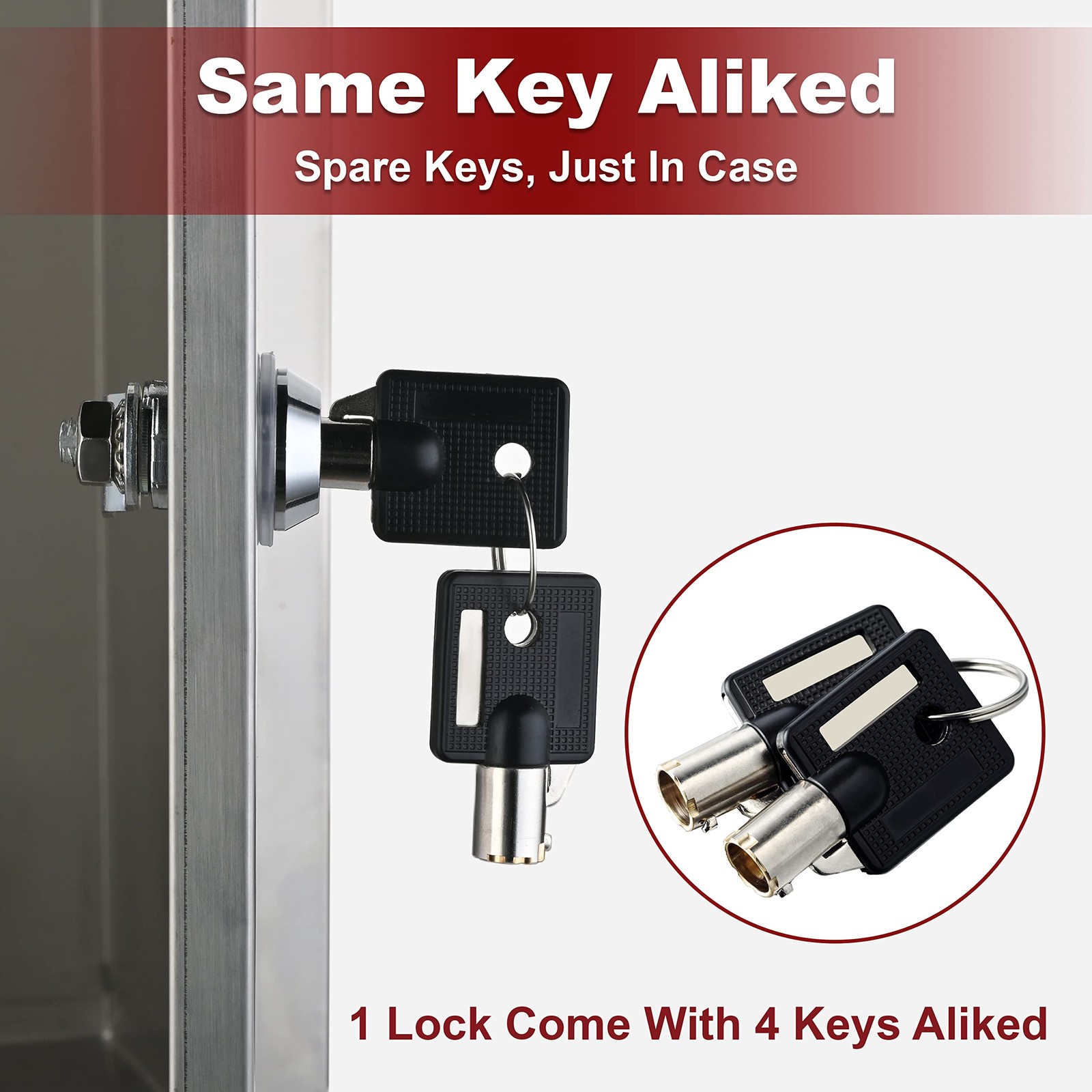 RV Storage Door Locks 1 1/8″ for Camper Trailer Compartment with 4 Keys