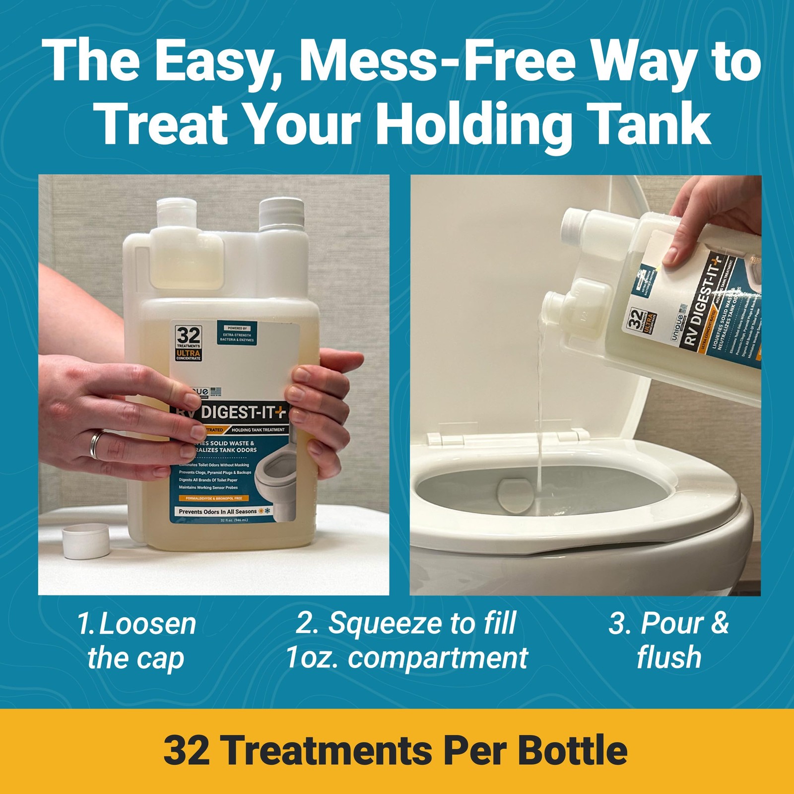 Unique Rv Digest-It Ultra Rv Toilet Treatment 32 Uses Super Concentrated