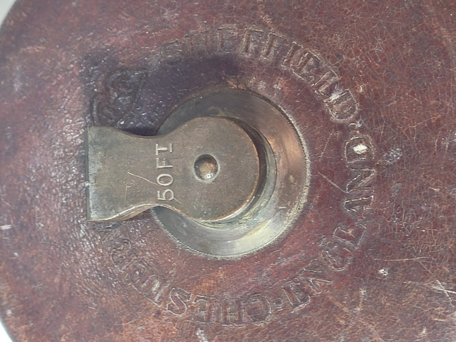 Chesterman Sheffield Cloth Leather Tape Measure 50 Feet Vintage