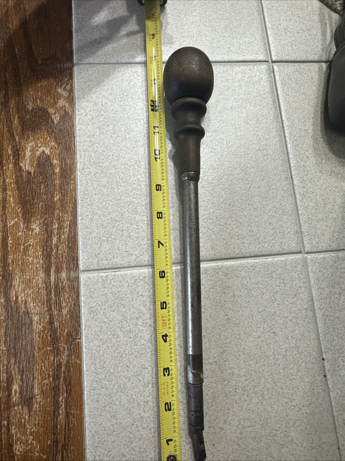 Antique 22 1/2″ Archimedes Hand Spiral Push Drill Woodworking Tool Screwdriver