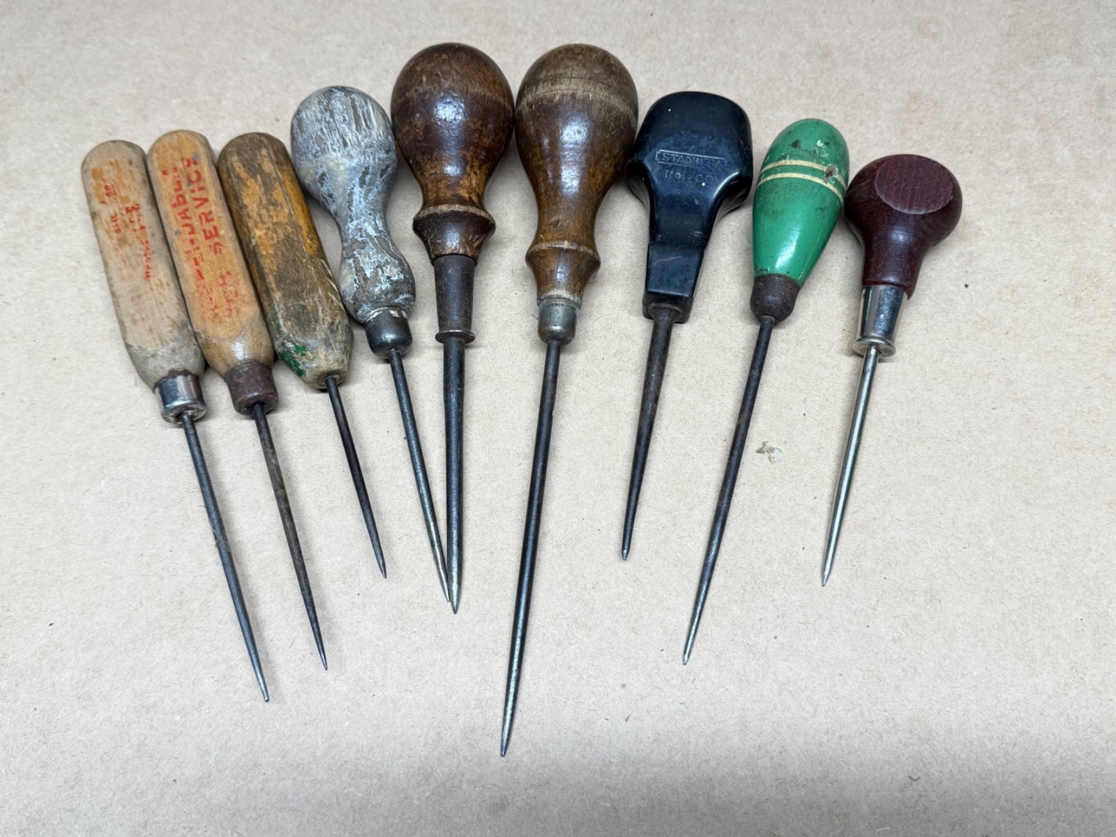 Mixed Lot of Assorted Multi style Wood & Metal Handle Awes/Icepicks Stanley