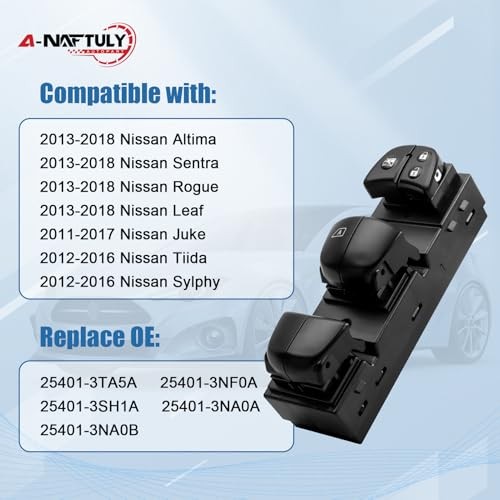 Master Power Window Switch Driver Side Compatible with 2013-2018 Nissan Altima