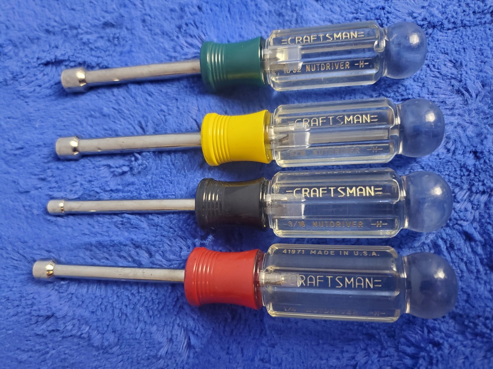 Lot Of 4 Vintage Craftsman Nutdrivers 3/16, 1/4 5/16, 11/32 Made In U.S.A