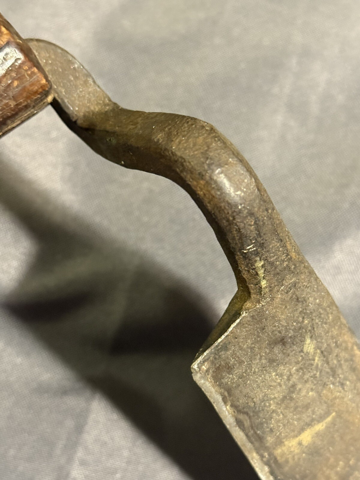 Early Antique Wood Shaver Cooper Chamfer Draw Knife Primitive Hand Wrought Tool