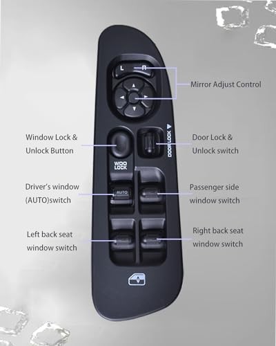 Master Power Window Switch & Bezel Set for 2002-2010 Black with Window Switch