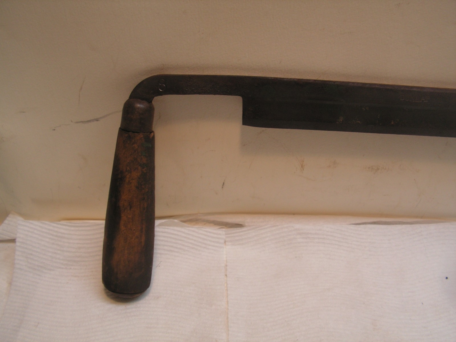 Vintage Dunlap 8 inch Draw Knife Wood Handles With Metal Caps. VERY OLD!