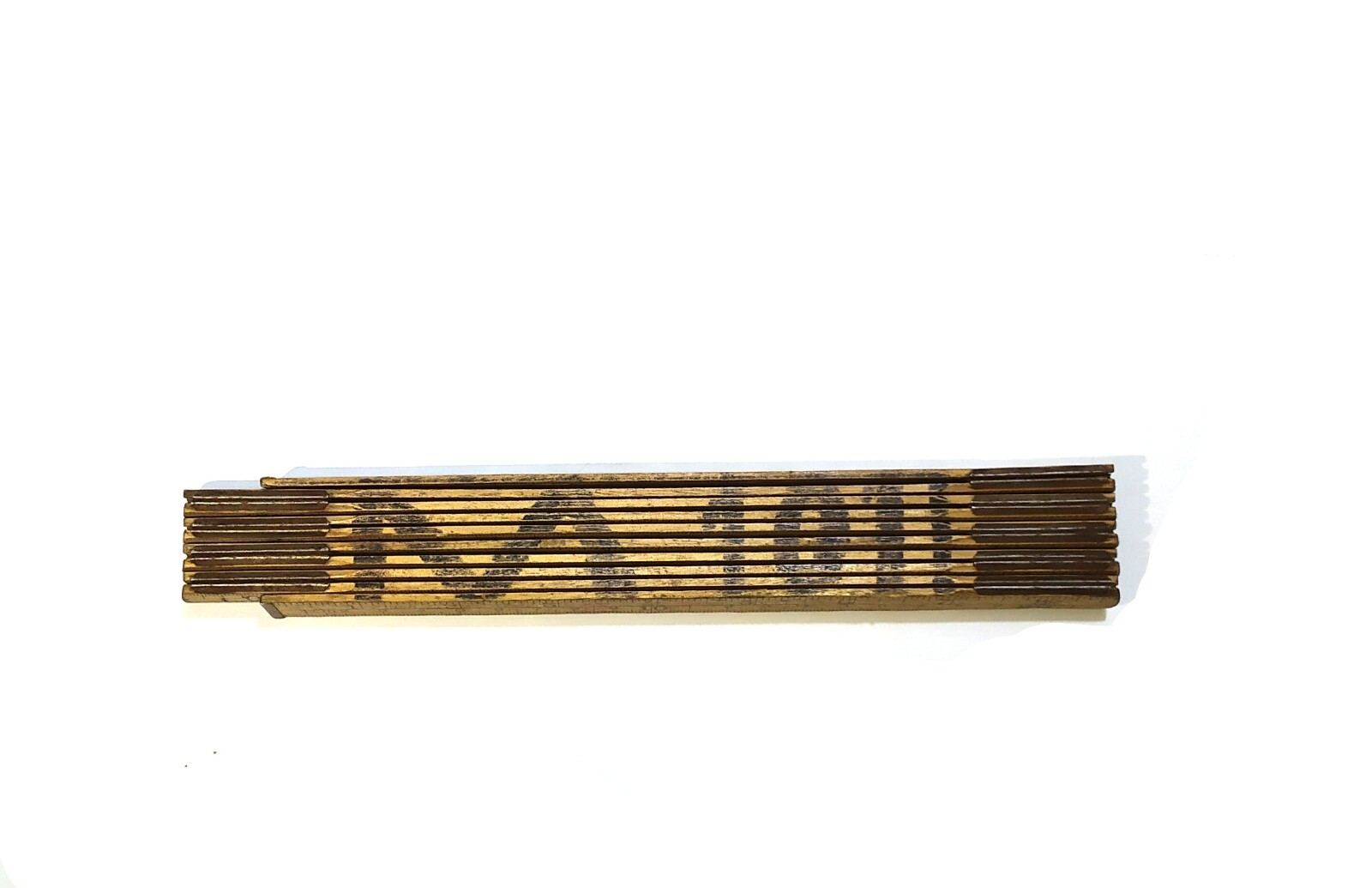 Antique Swedish HULTAFORS folding carpenters rule M101 original wood ruler inch