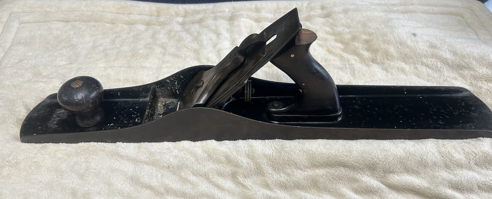 Large No. 7 Flat Bottom Wood Plane 21.5” Complete Unbranded Excellent Working