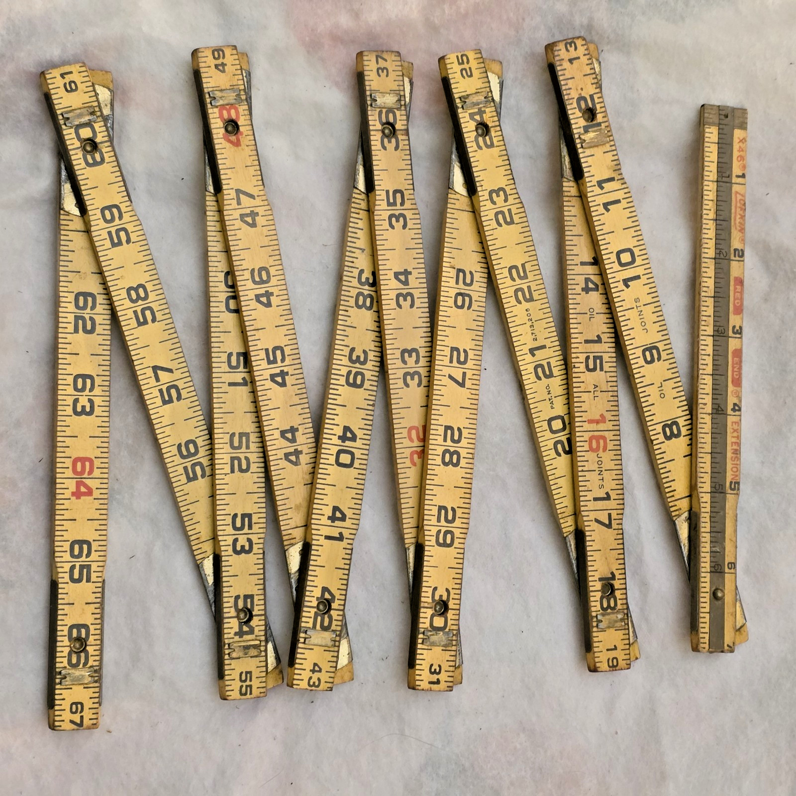 Vintage Extension Rule Lufkin X46 Red End 76″