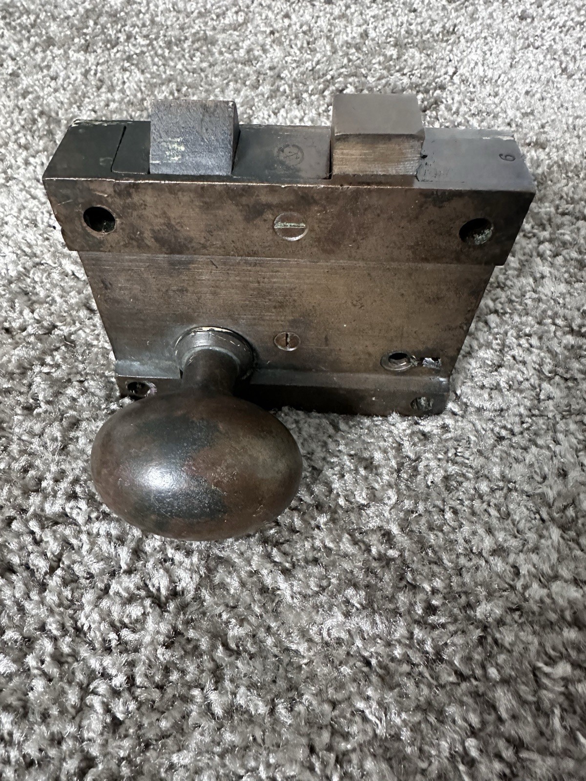 Antique Original Solid Bronze Norwalk Mortise Door Lock Super Rare Find No Key