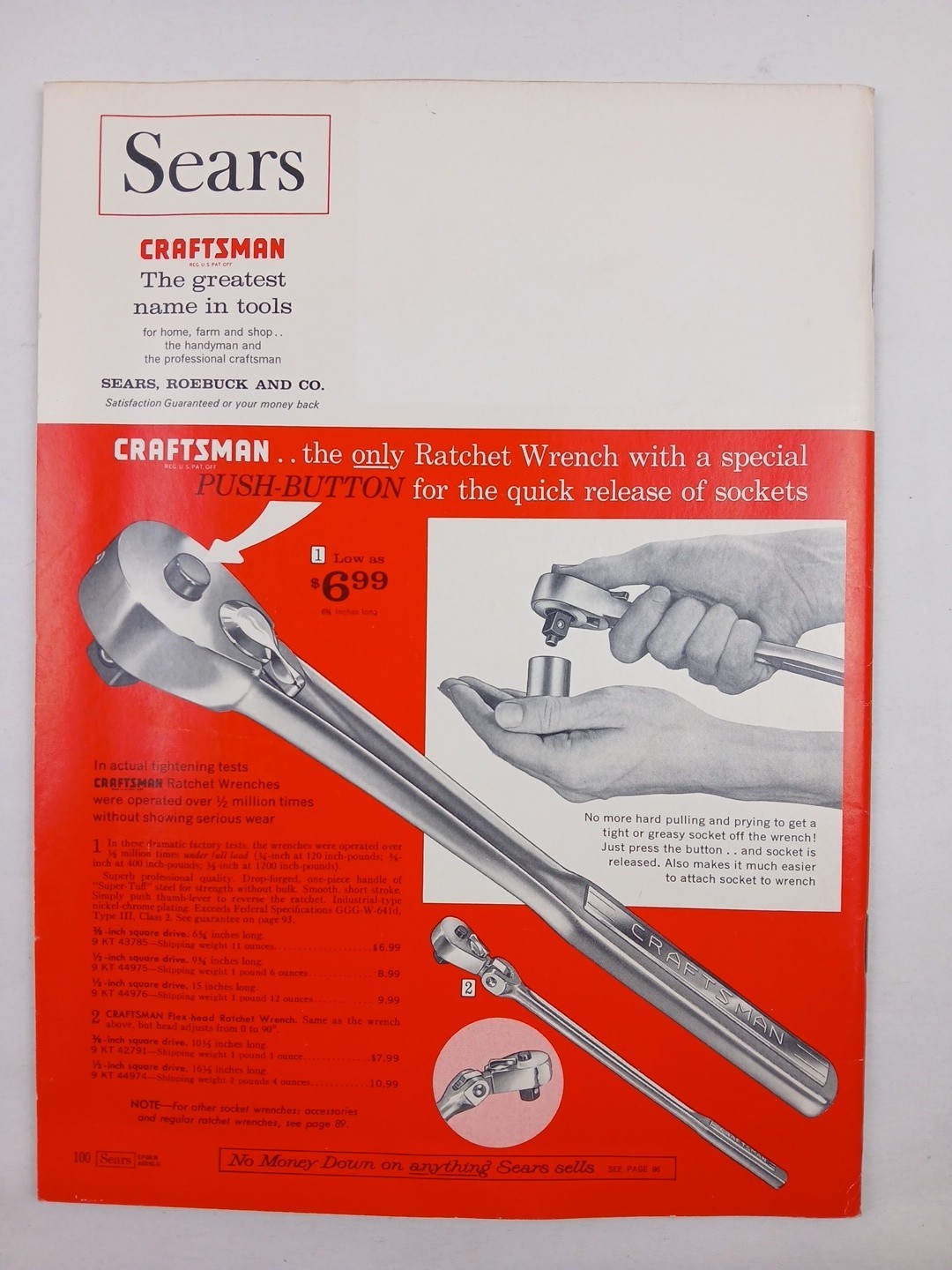Vintage 1968 Sears Craftsman Power and Hand Tools Catalog 100 Pages Illustrated