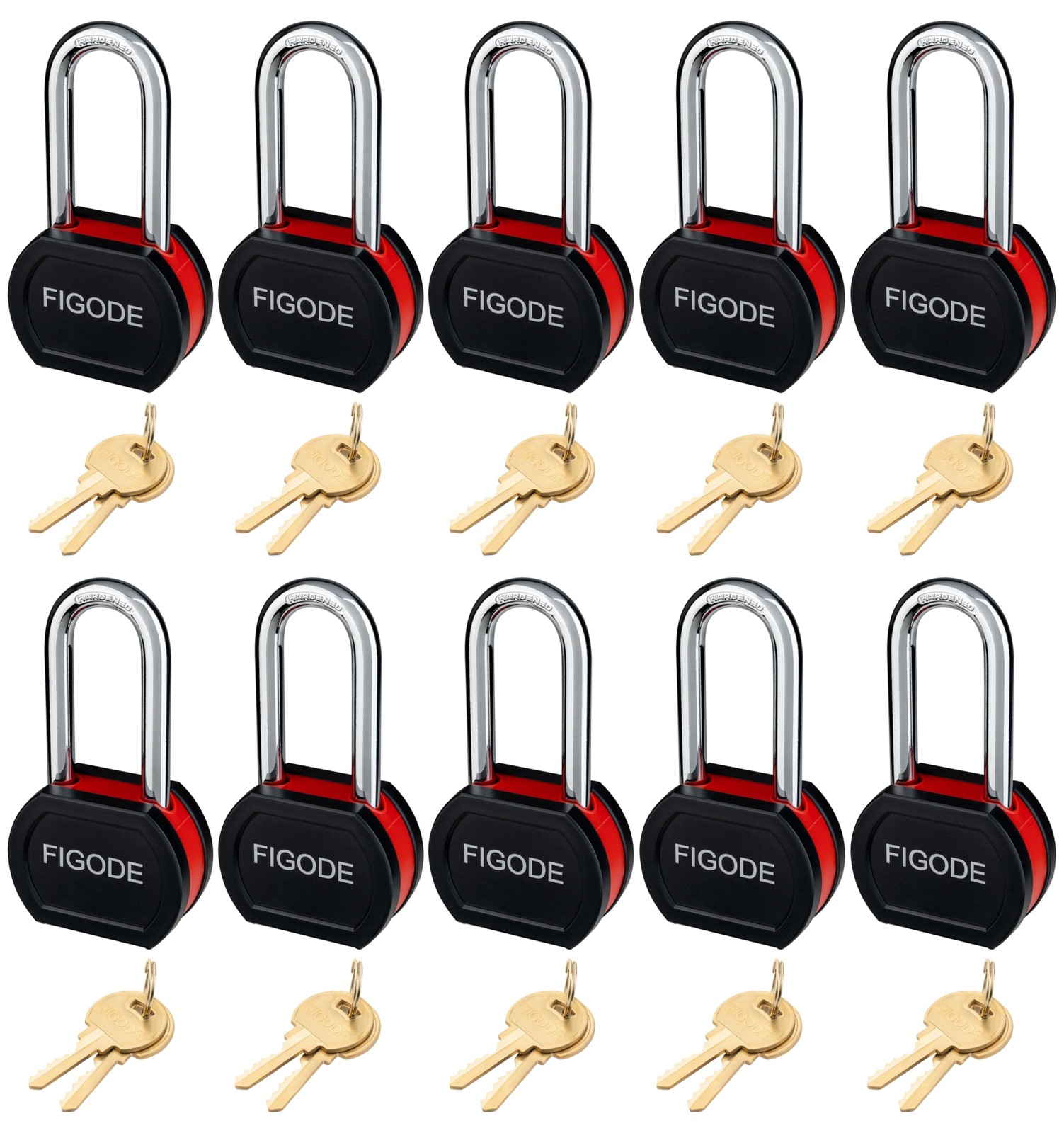 FIGODE® Large Sturdy Steel Locks with 24 Same Keys, Heavy Duty Padlock, 2-3/4…