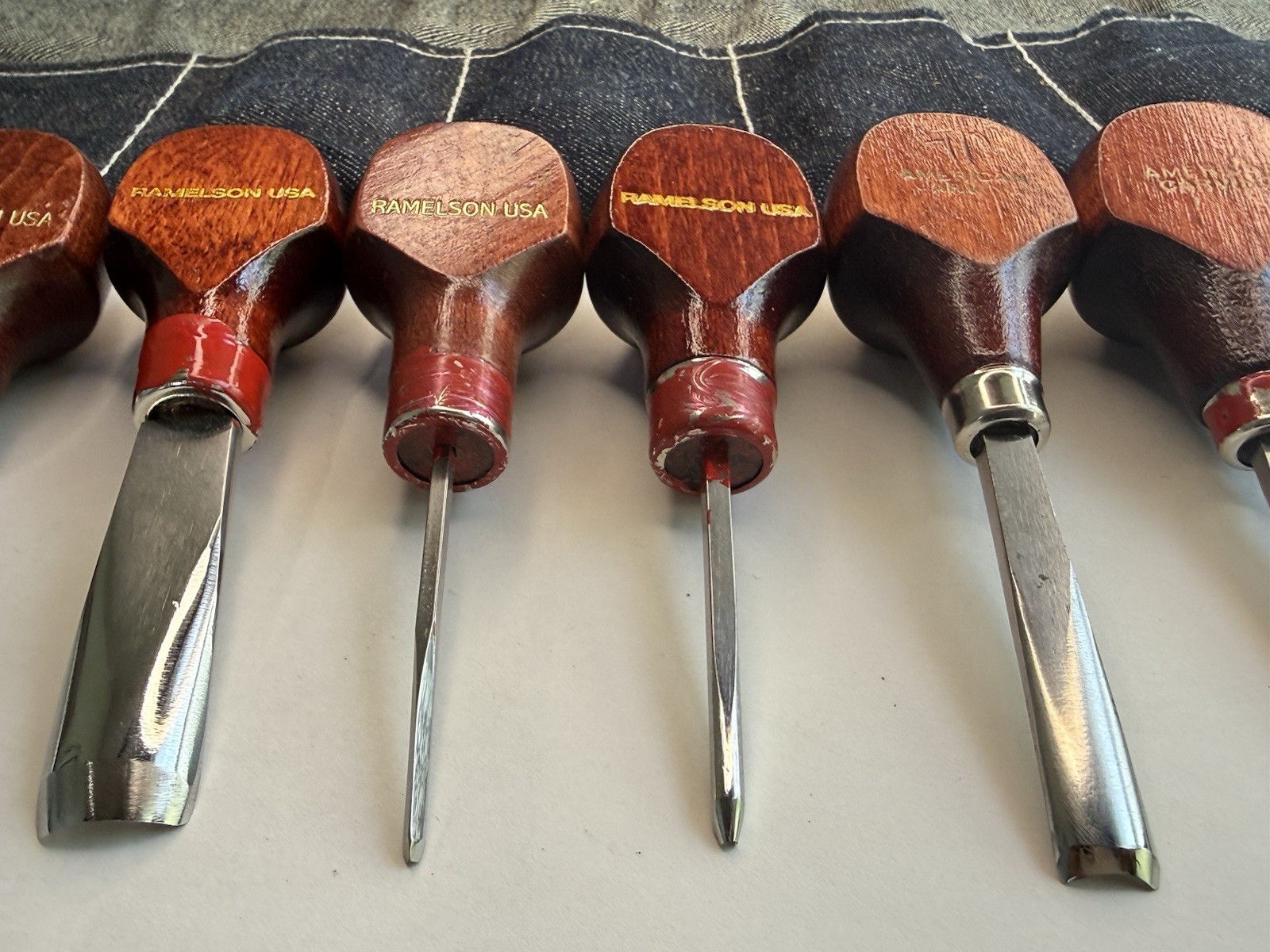 Lot of Assorted Wood Carving Tools RAMELSON, AMERICAN CARVING , LYONS and others