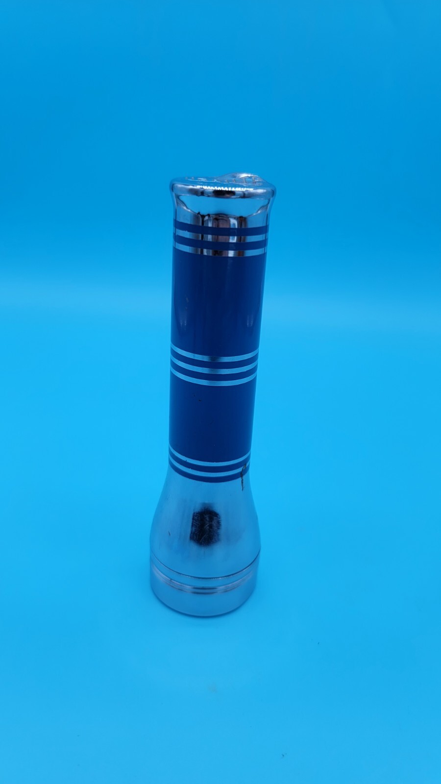 Vintage USALITE Blue & Silver Flashlight Tested