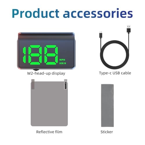 HUD Head Up Display for Car Speedometer – MPH KM/H – Overspeed Alarm